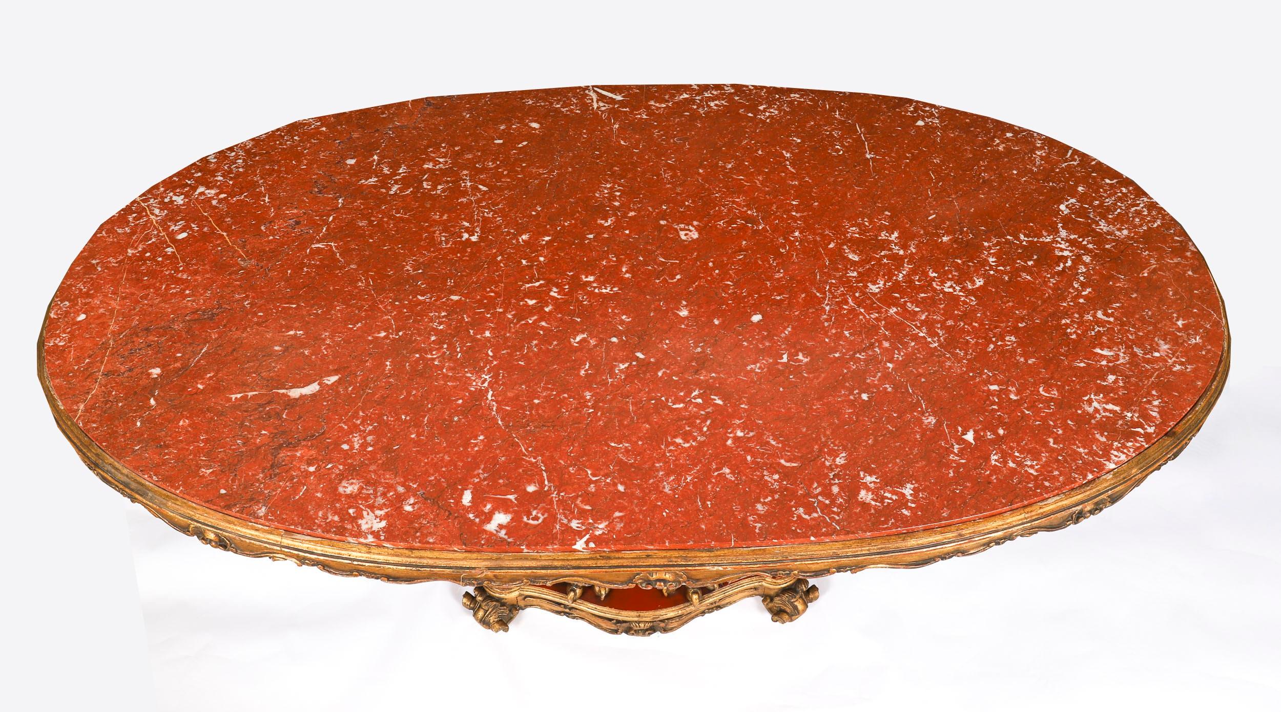 Antiker George II Revival Rouge Marmor gekrönt Eagle Centre Table 20. (20. Jahrhundert) im Angebot