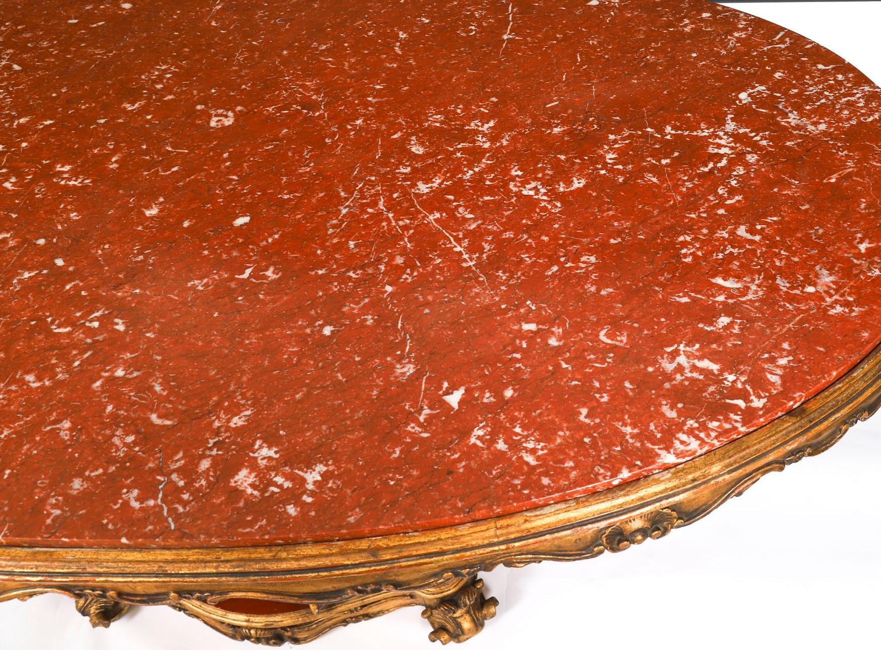 Antiker George II Revival Rouge Marmor gekrönt Eagle Centre Table 20. im Angebot 1