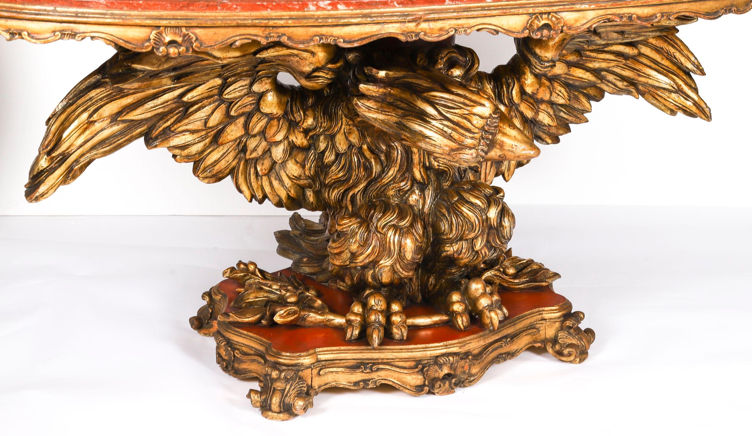 Antiker George II Revival Rouge Marmor gekrönt Eagle Centre Table 20. im Angebot 3