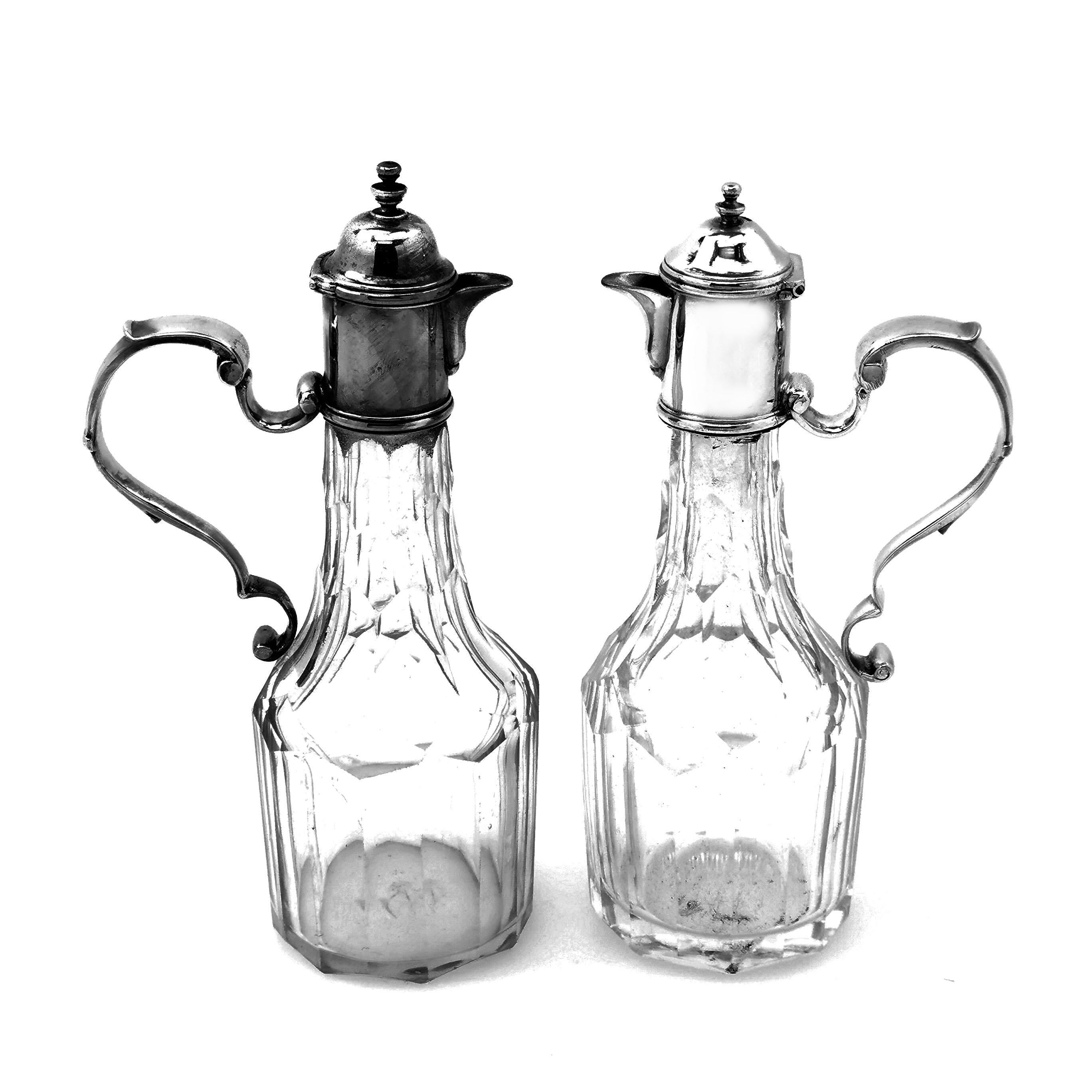 George II Sterling Silver and Cut Glass Warwick Cruet Stand Condiment Set 1741 2