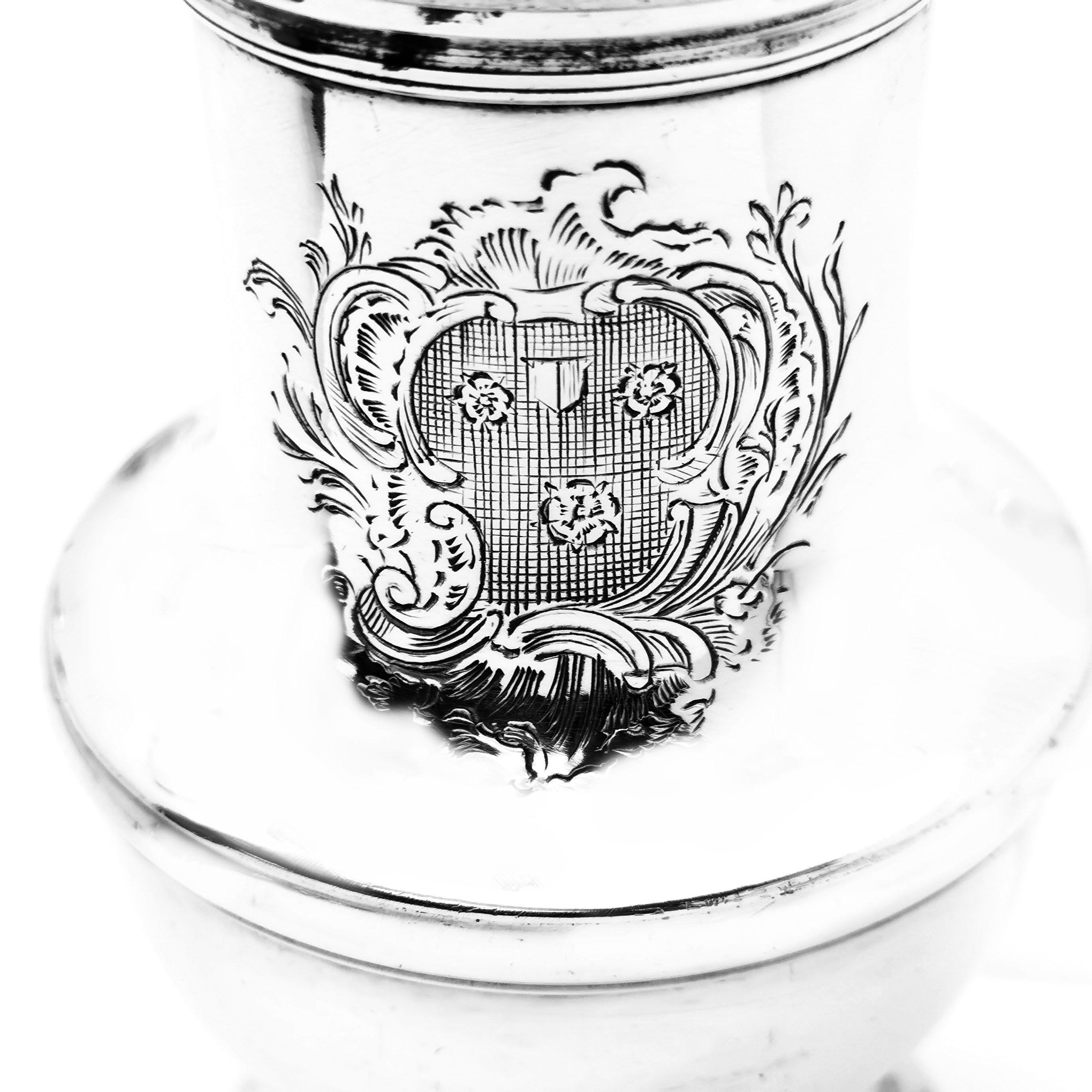 George II Sterling Silver and Cut Glass Warwick Cruet Stand Condiment Set 1741 4