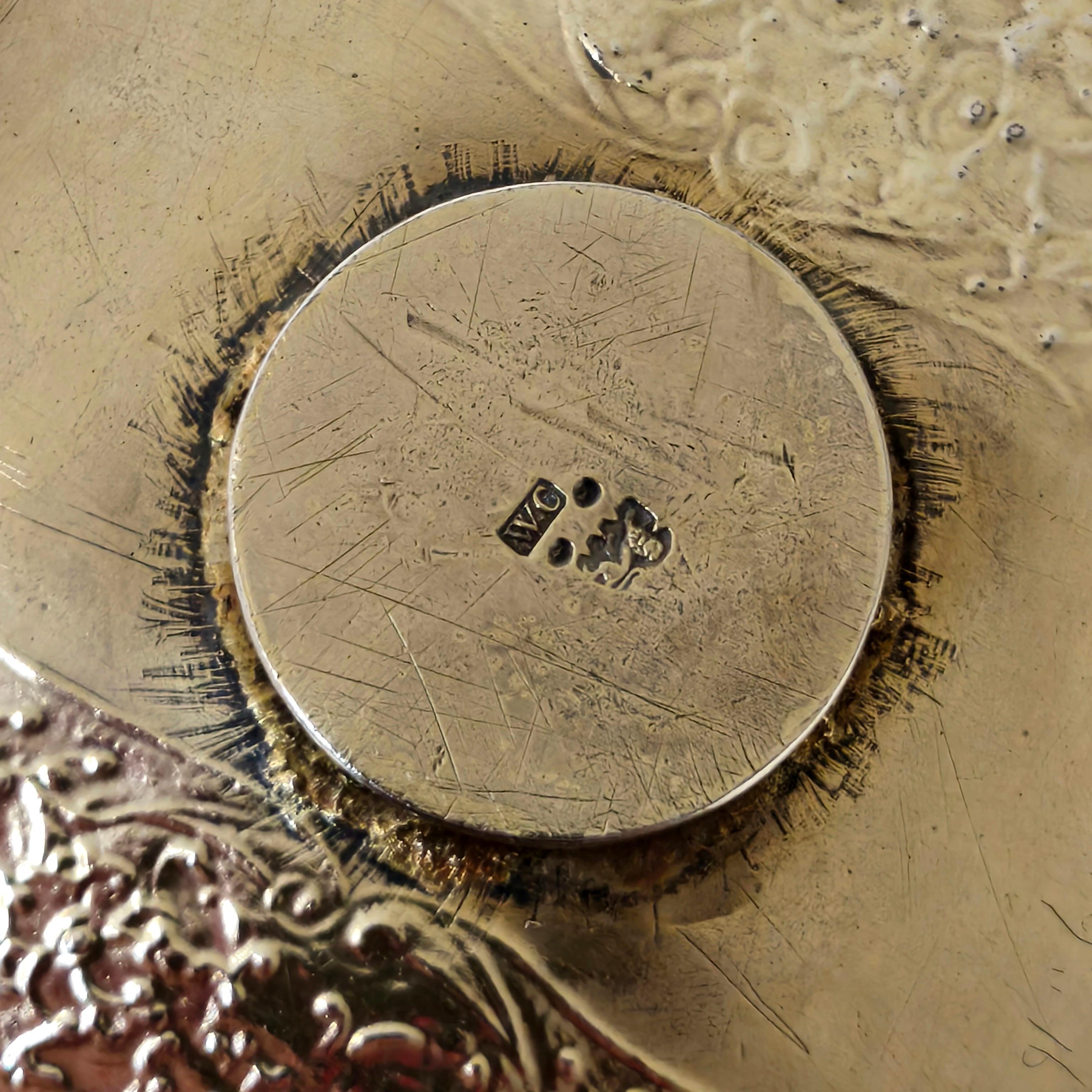 Antike George II Silber vergoldet Tintenfass Tintenfass Schreibtisch Tidy 1752 18. (Sterlingsilber) im Angebot