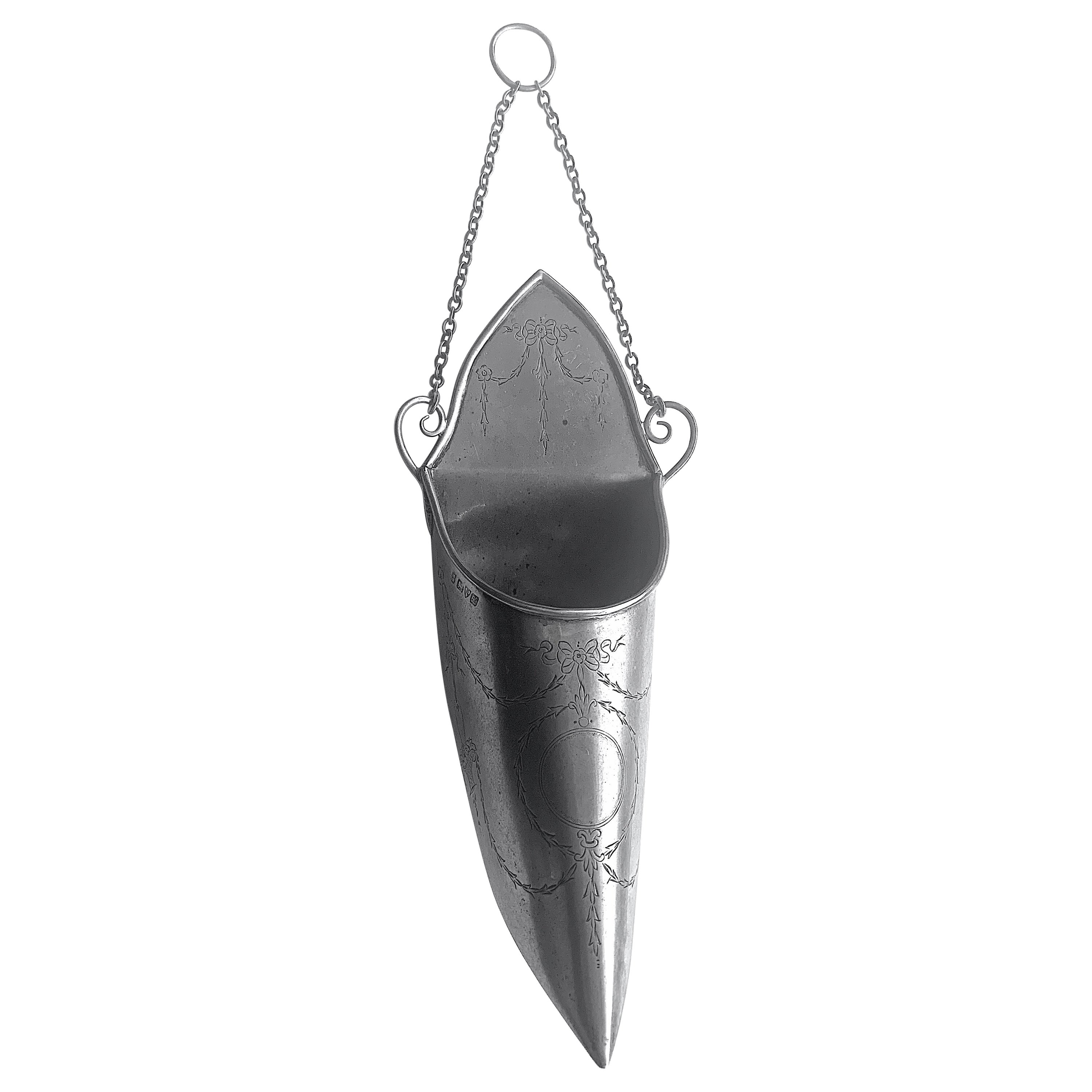 Antike George II Silber Wandtasche im Angebot