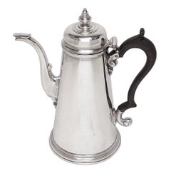 Pot à chocolat ancien en argent massif de l'époque de George II, de la manufacture d'Exeter, 1733