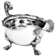 Antike George II Sterling Silber Sahnekrug / Milchkännchen 1734