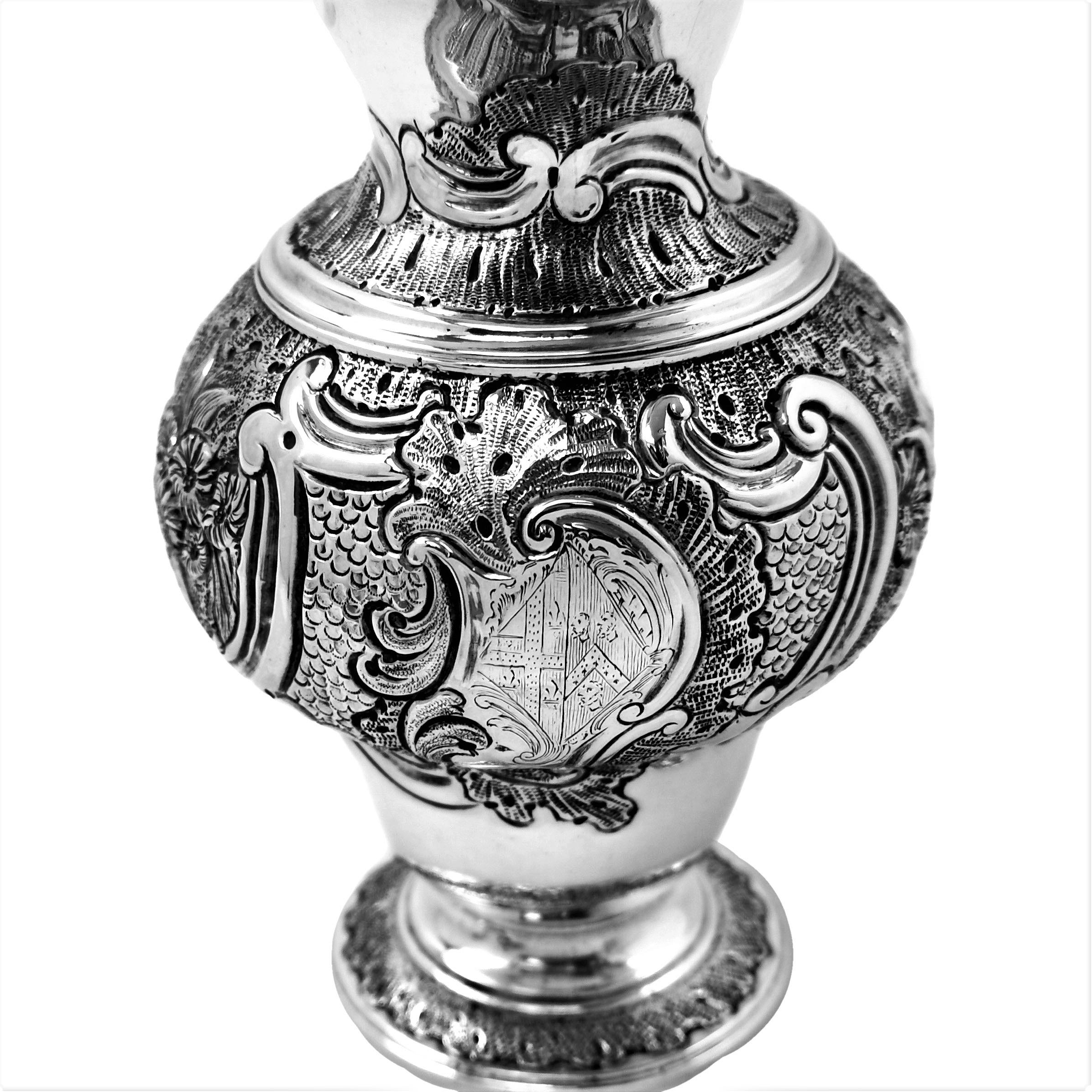 English Antique George II Sterling Silver Cream Jug / Milk Jug c 1750 18th Century