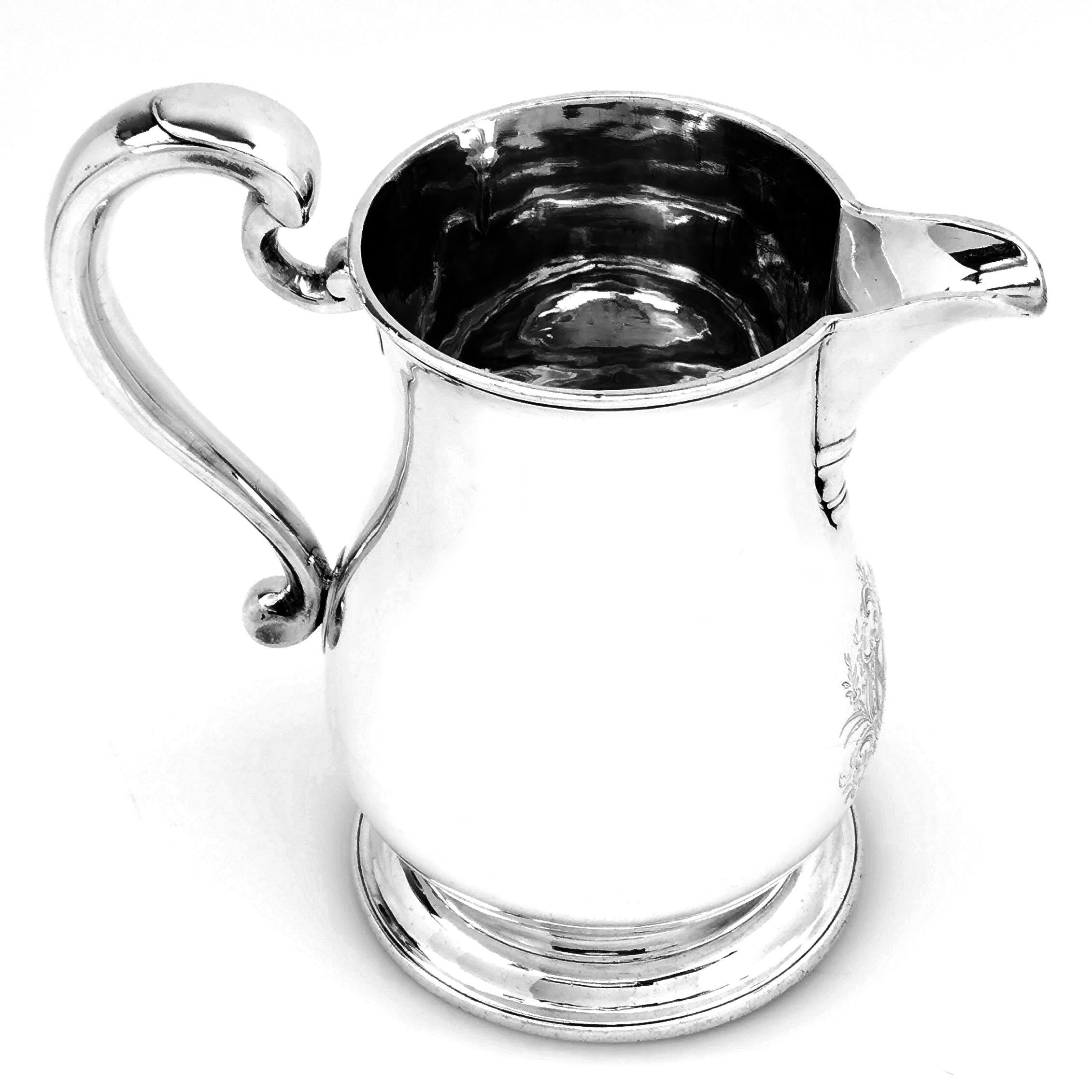 English Antique George II Sterling Silver Jug / Ewer / Pitcher 1752 Beer / Water