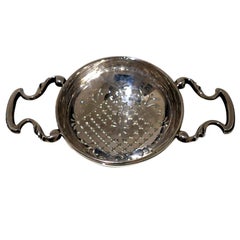 Antique George II Sterling Silver Lemon Strainer, circa 1735