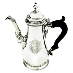 Antique George II Sterling Silver Oversized Coffee Pot 1754