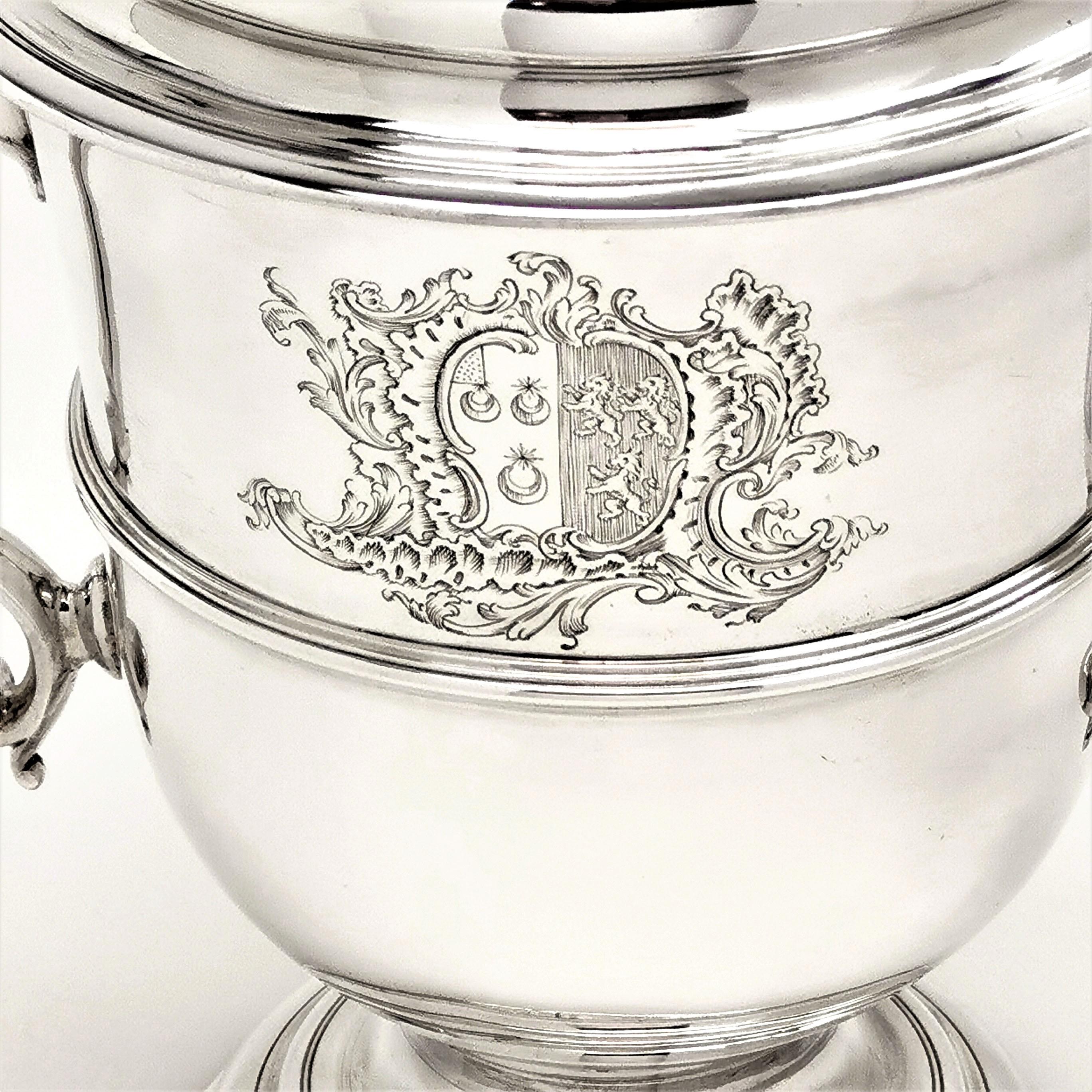 18th Century Antique George II Sterling Silver Two Handled Cup & Cover / Lidded Trophy, 1754
