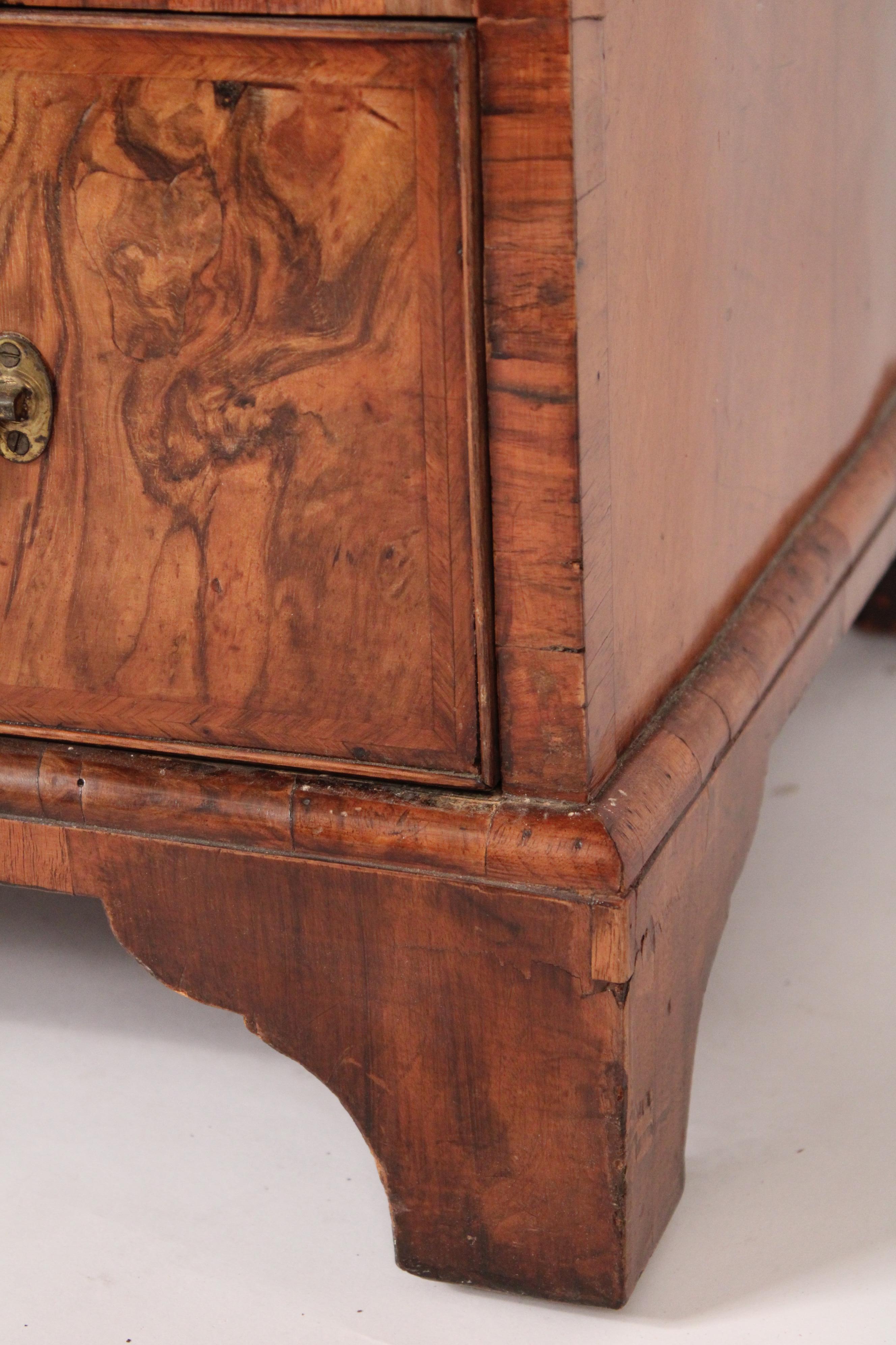 Antique George II Style Burl Walnut Slant Top Desk For Sale 5