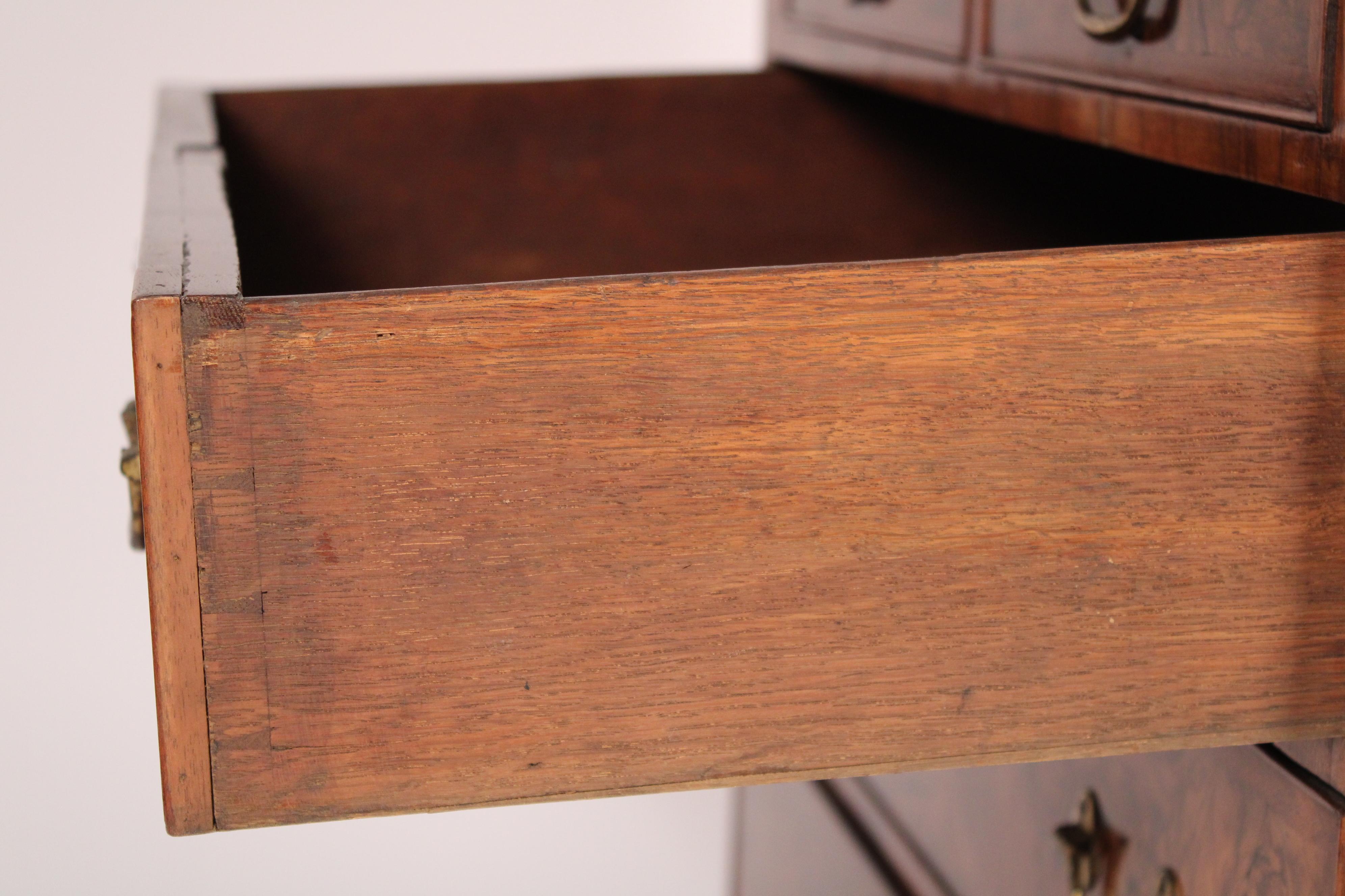 Antique George II Style Burl Walnut Slant Top Desk For Sale 6
