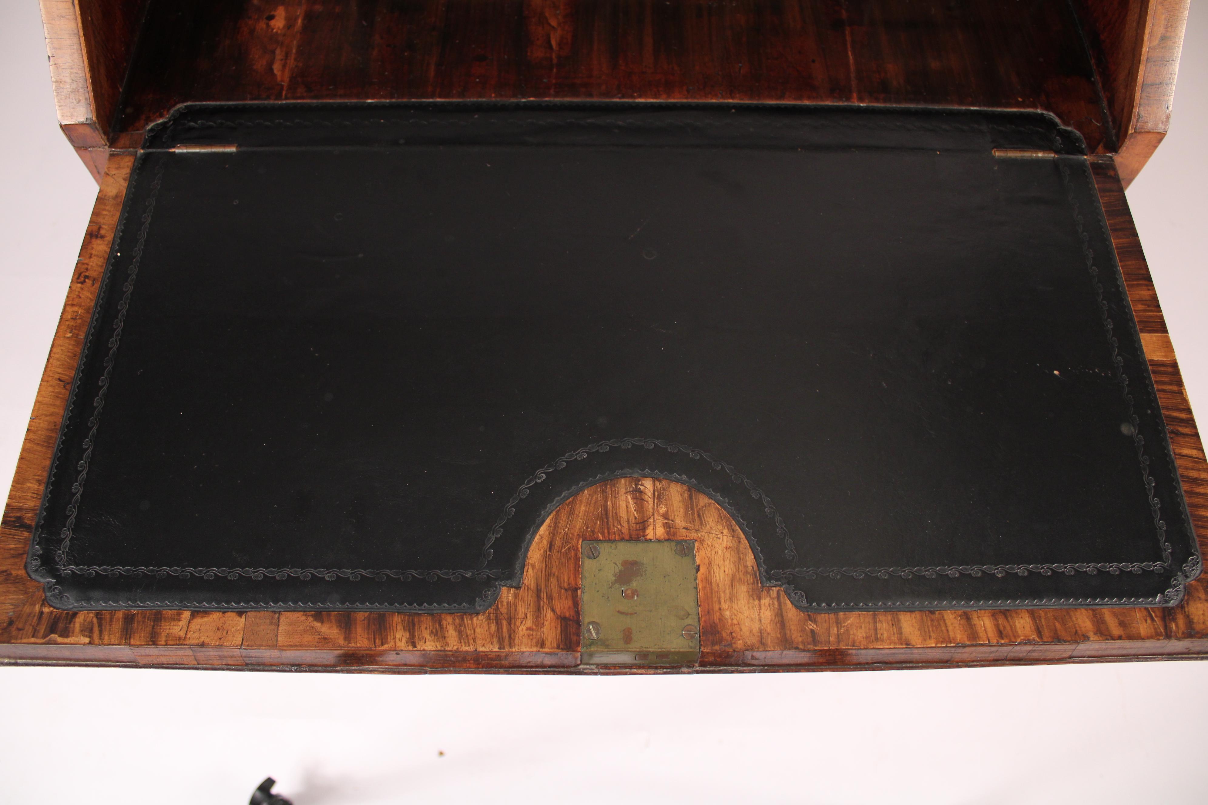 Antique George II Style Burl Walnut Slant Top Desk For Sale 1