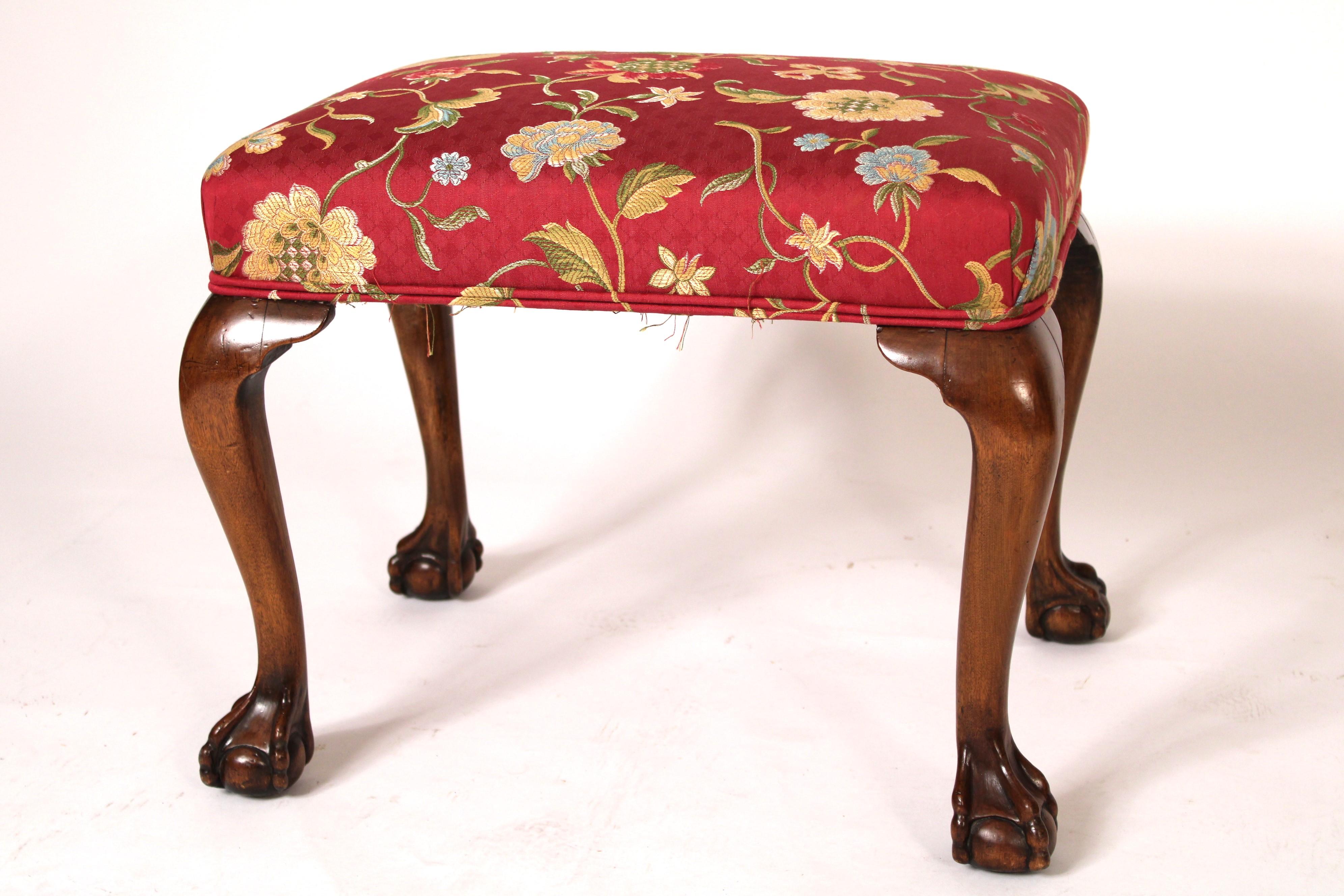 English Antique George II Style Mahogany Bench For Sale