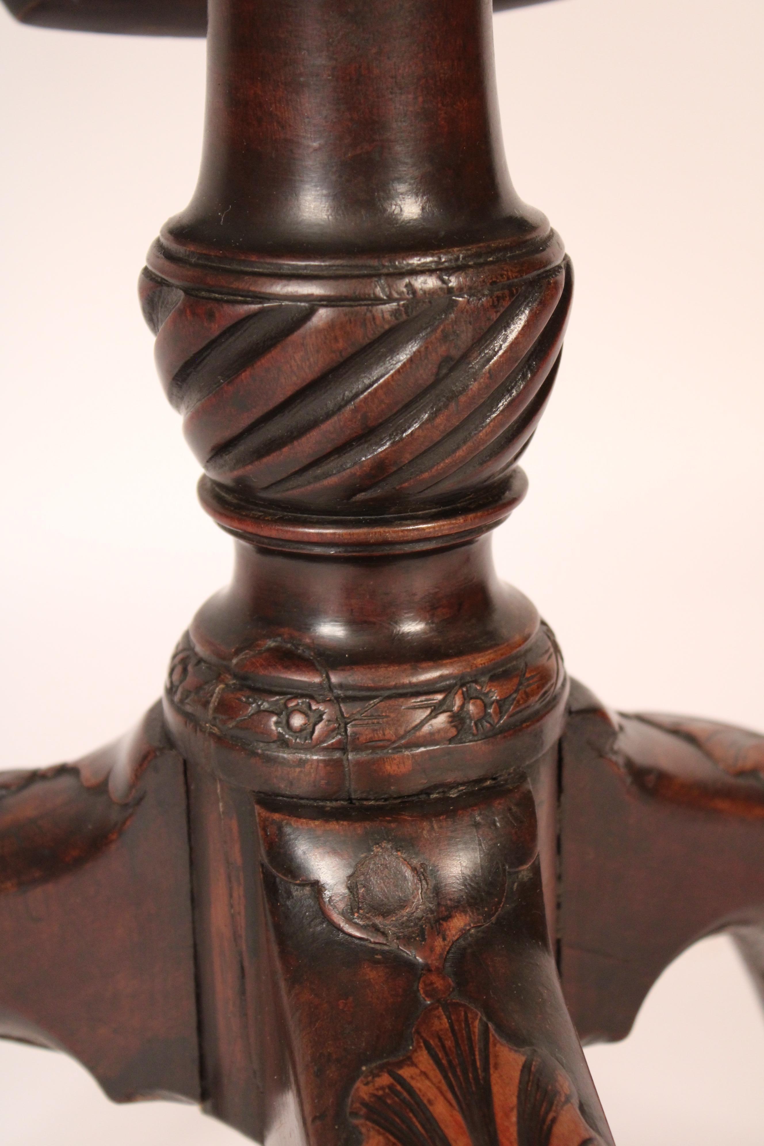 Antique George II Style Mahogany Pie Crust Table For Sale 4
