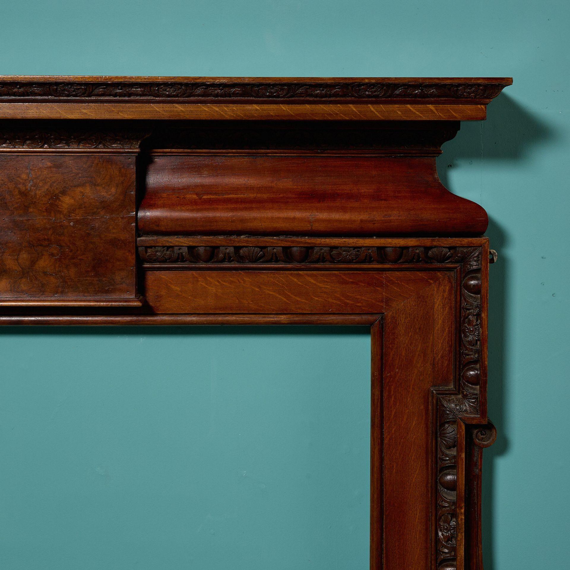 Georgian Antique George II Style Oak Fireplace For Sale
