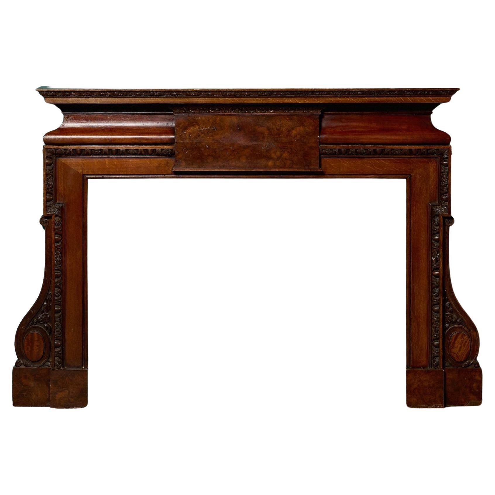 Antique George II Style Oak Fireplace