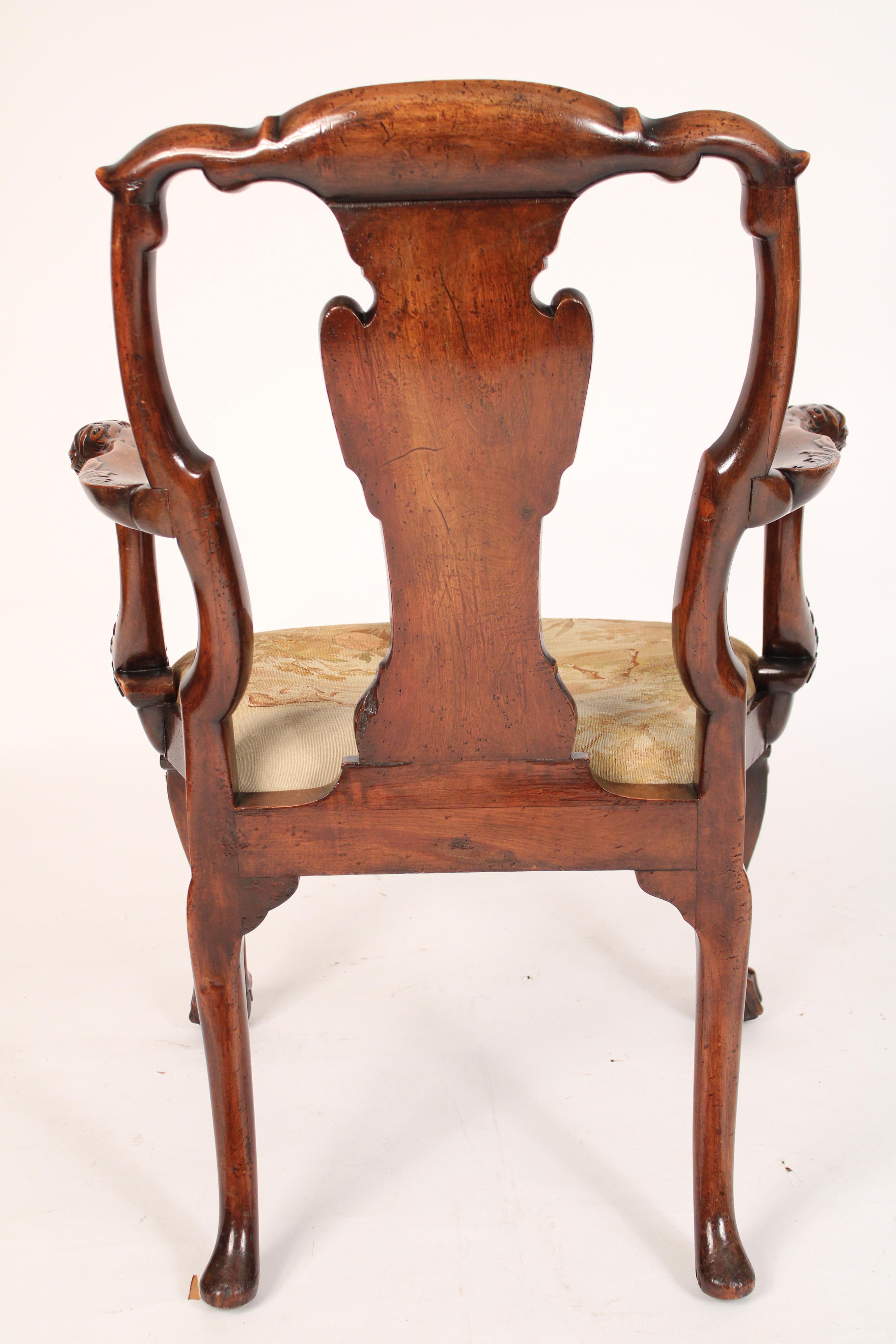 18th Century and Earlier Antique George II Style Walnut Armchair