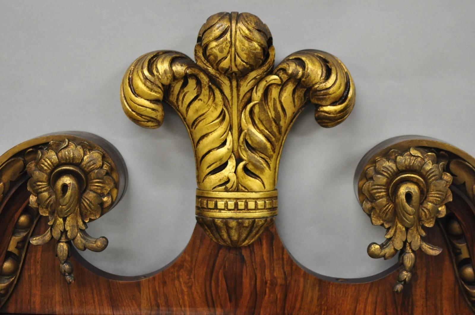 Unknown Antique George II Style Walnut Beveled Glass Wall Mirror w/ Plume Pediment For Sale