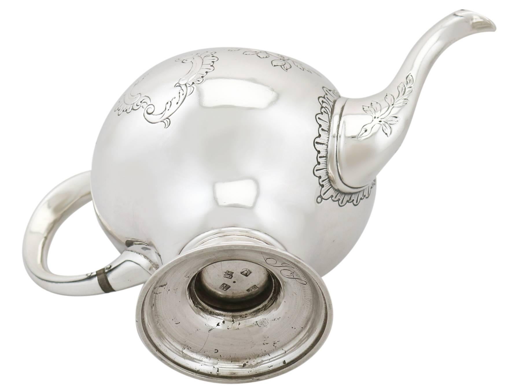 Antique George III 1770s Scottish Sterling Silver Teapot 10