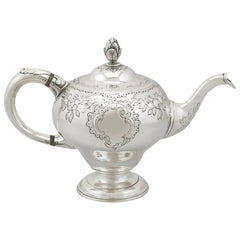 Antique George III 1770s Scottish Sterling Silver Teapot