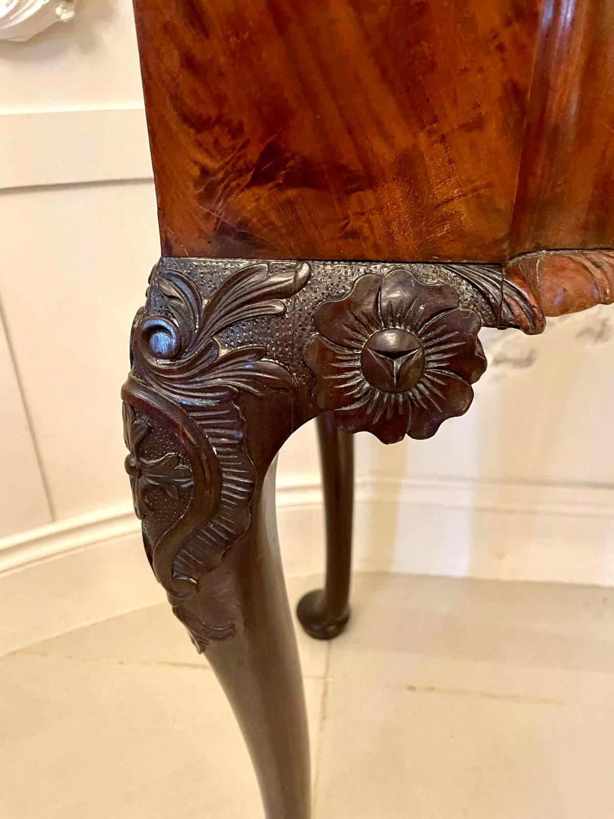Antique George III 18th Century Chippendale Carved Mahogany Card /Side Table For Sale 4