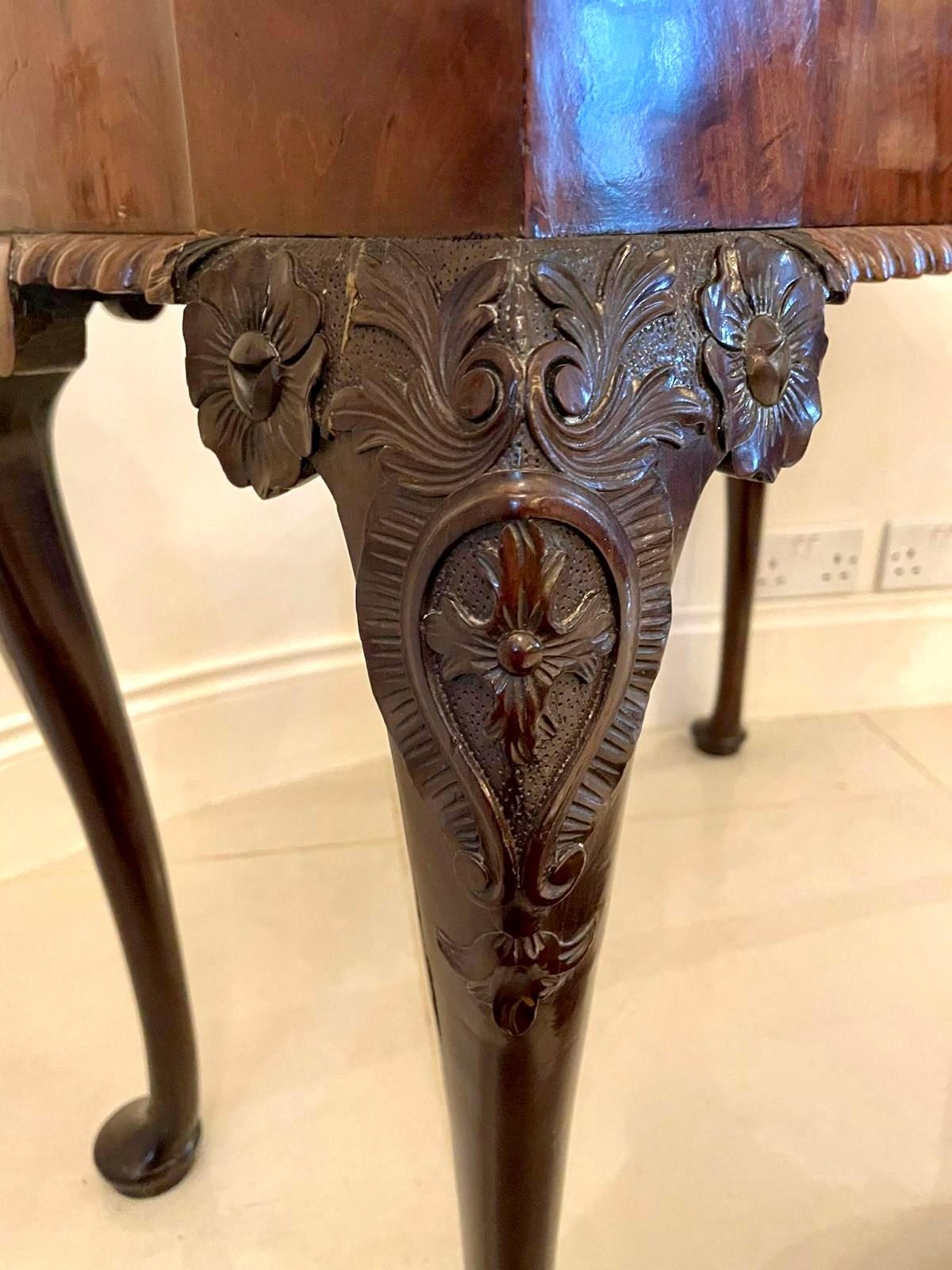 Antique George III 18th Century Chippendale Carved Mahogany Card /Side Table For Sale 5