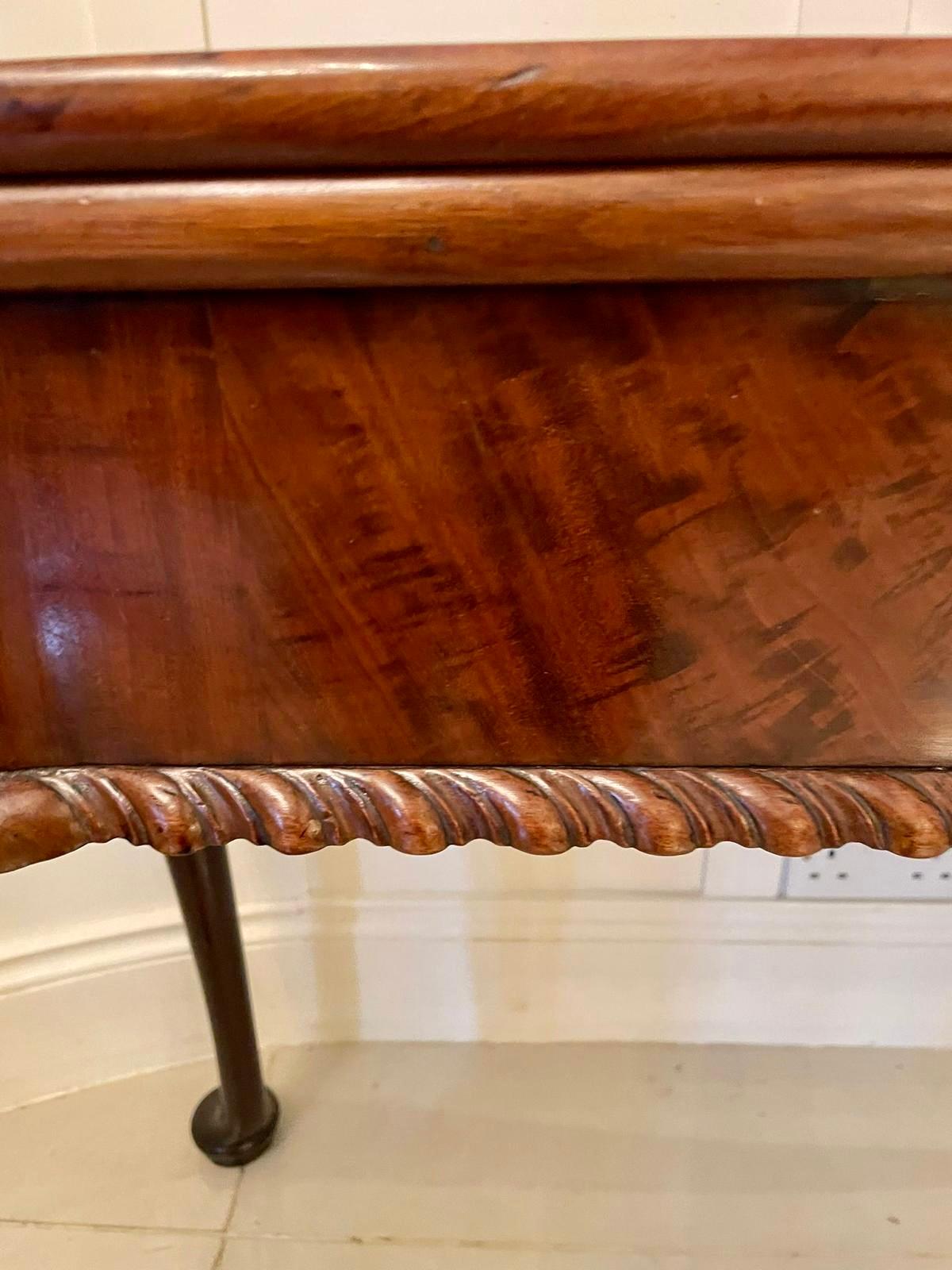 Antique George III 18th Century Chippendale Carved Mahogany Card /Side Table For Sale 11