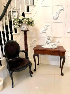 Antique George III 18th Century Chippendale Carved Mahogany Card /Side Table