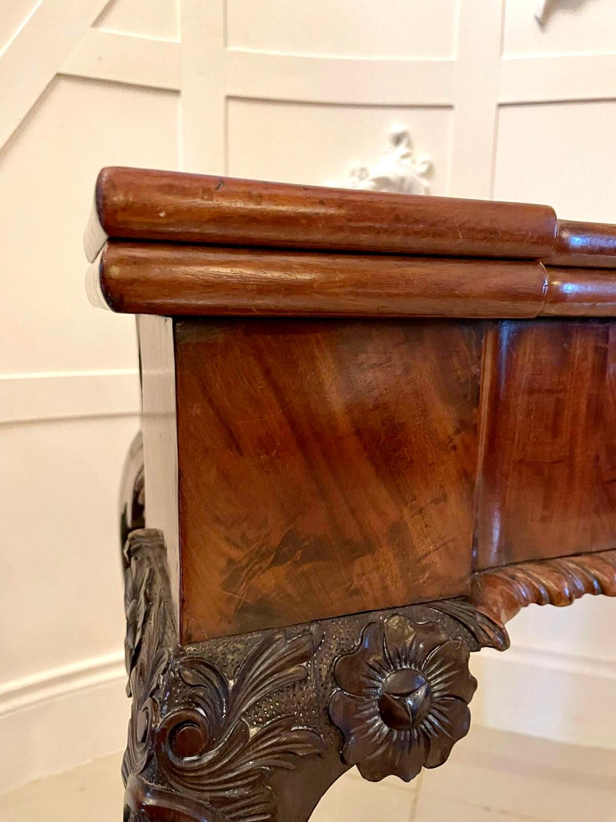 Antique George III 18th Century Chippendale Carved Mahogany Card /Side Table In Good Condition For Sale In Suffolk, GB