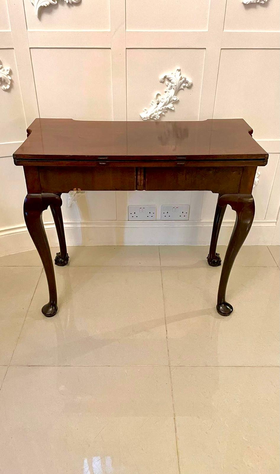 Other Antique George III 18th Century Chippendale Carved Mahogany Card /Side Table For Sale