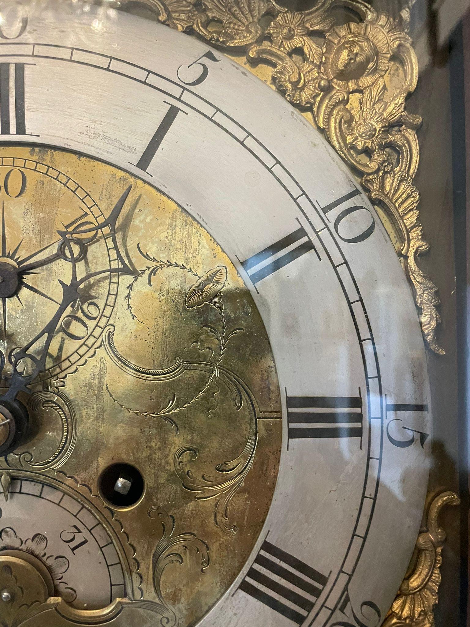 Antique George III 18th Century Quality Brass Faced 8 Day Longcase Clock For Sale 5