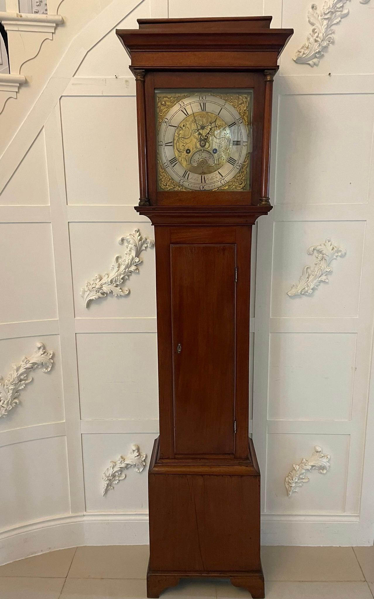Antique George III 18th Century Quality Brass Faced 8 Day Longcase Clock For Sale 6