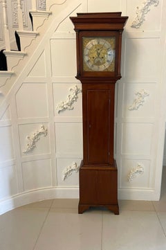 Antico orologio a cassa lunga a 8 giorni di Giorgio III del XVIII secolo di qualità in ottone