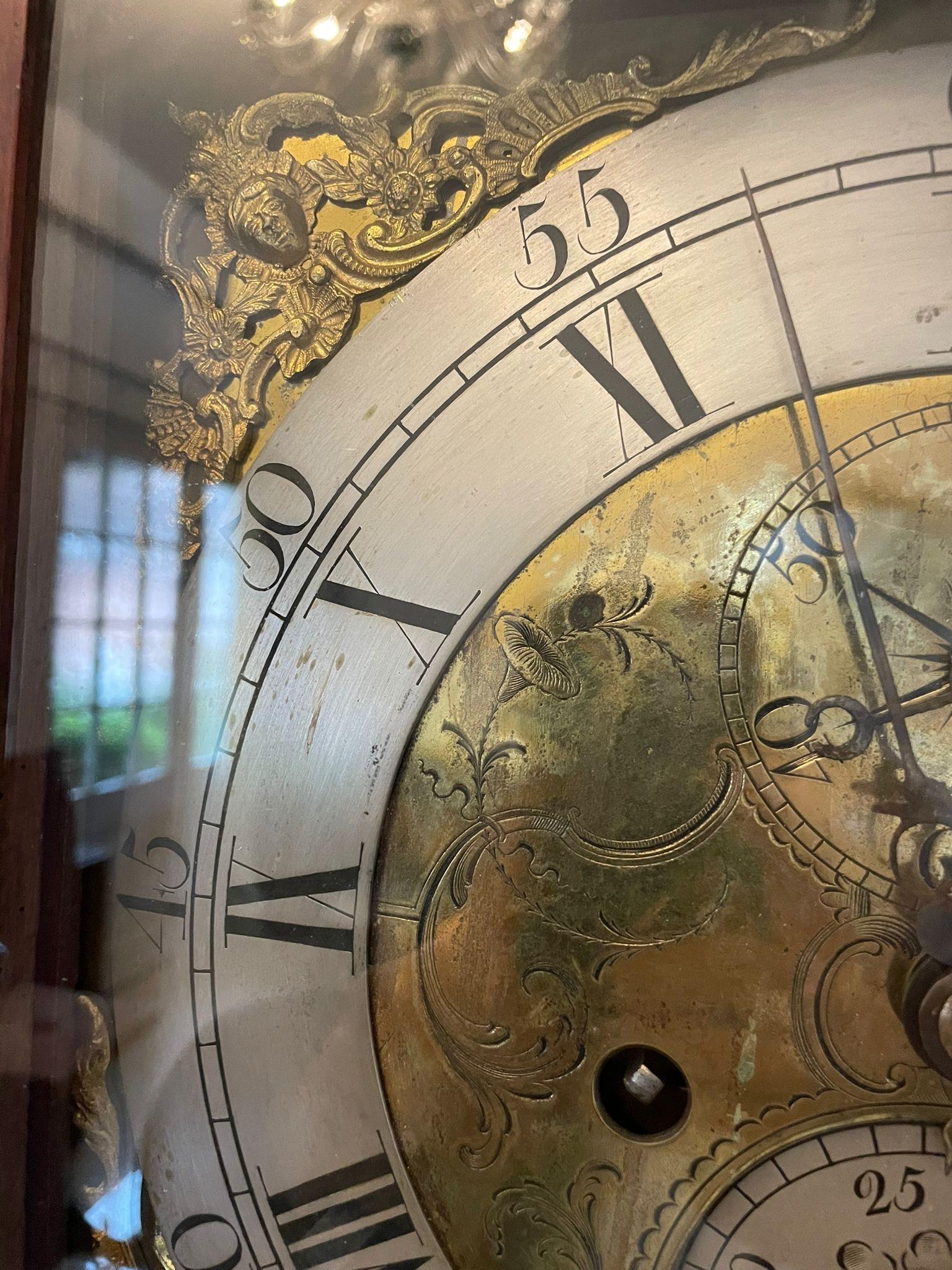 English Antique George III 18th Century Quality Brass Faced 8 Day Longcase Clock For Sale