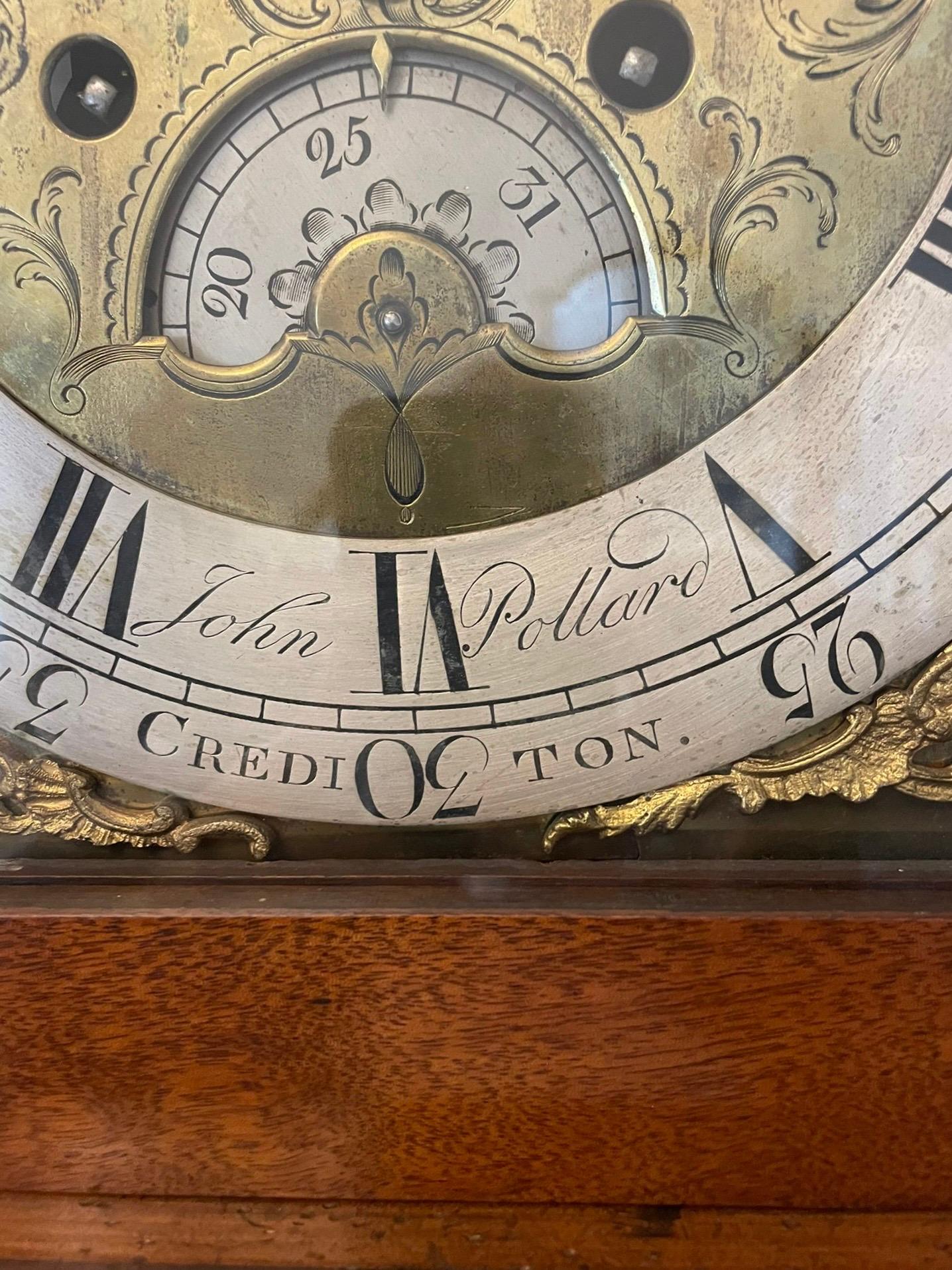 Antique George III 18th Century Quality Brass Faced 8 Day Longcase Clock For Sale 2