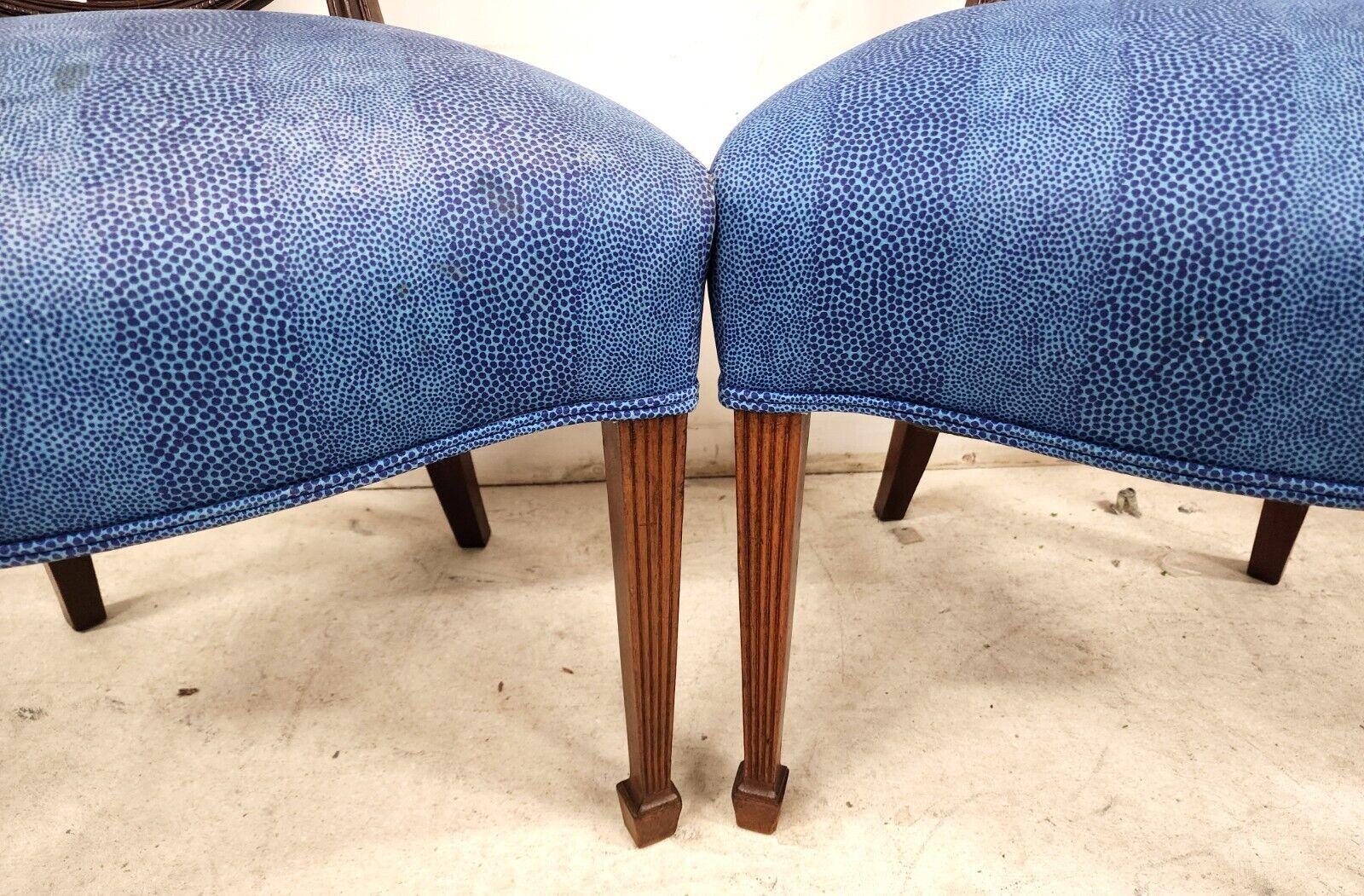 Antique George III Accent Side Chairs Shield Back Mahogany 19th Century Set of 2 For Sale 6