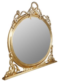 Antique George III Admiral Lord Nelson Rope & Tassel Giltwood Over Mantel Mirror