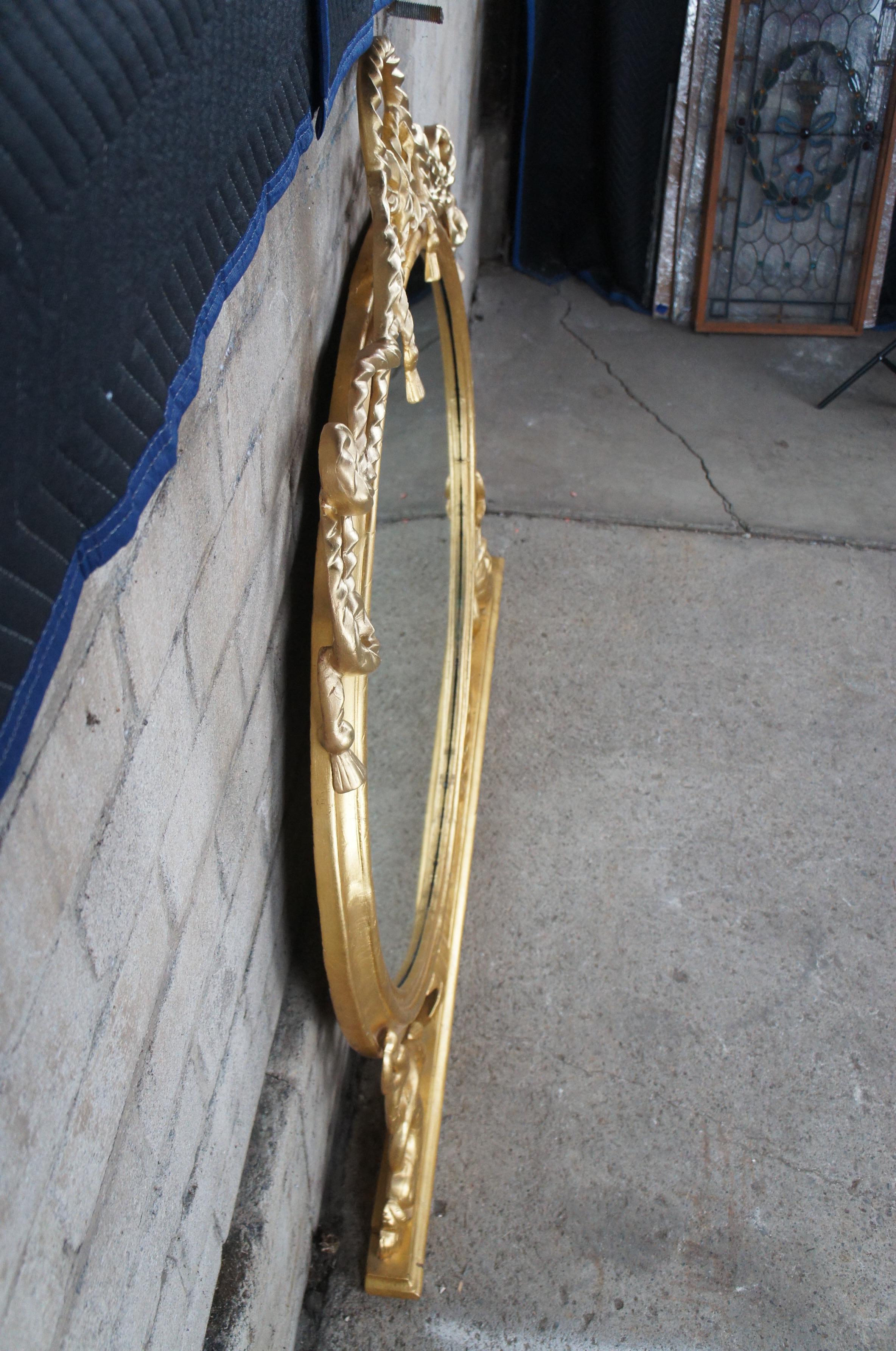 Antiguo espejo de chimenea George III Admiral Lord Nelson de madera dorada con cuerda y borla en venta 1