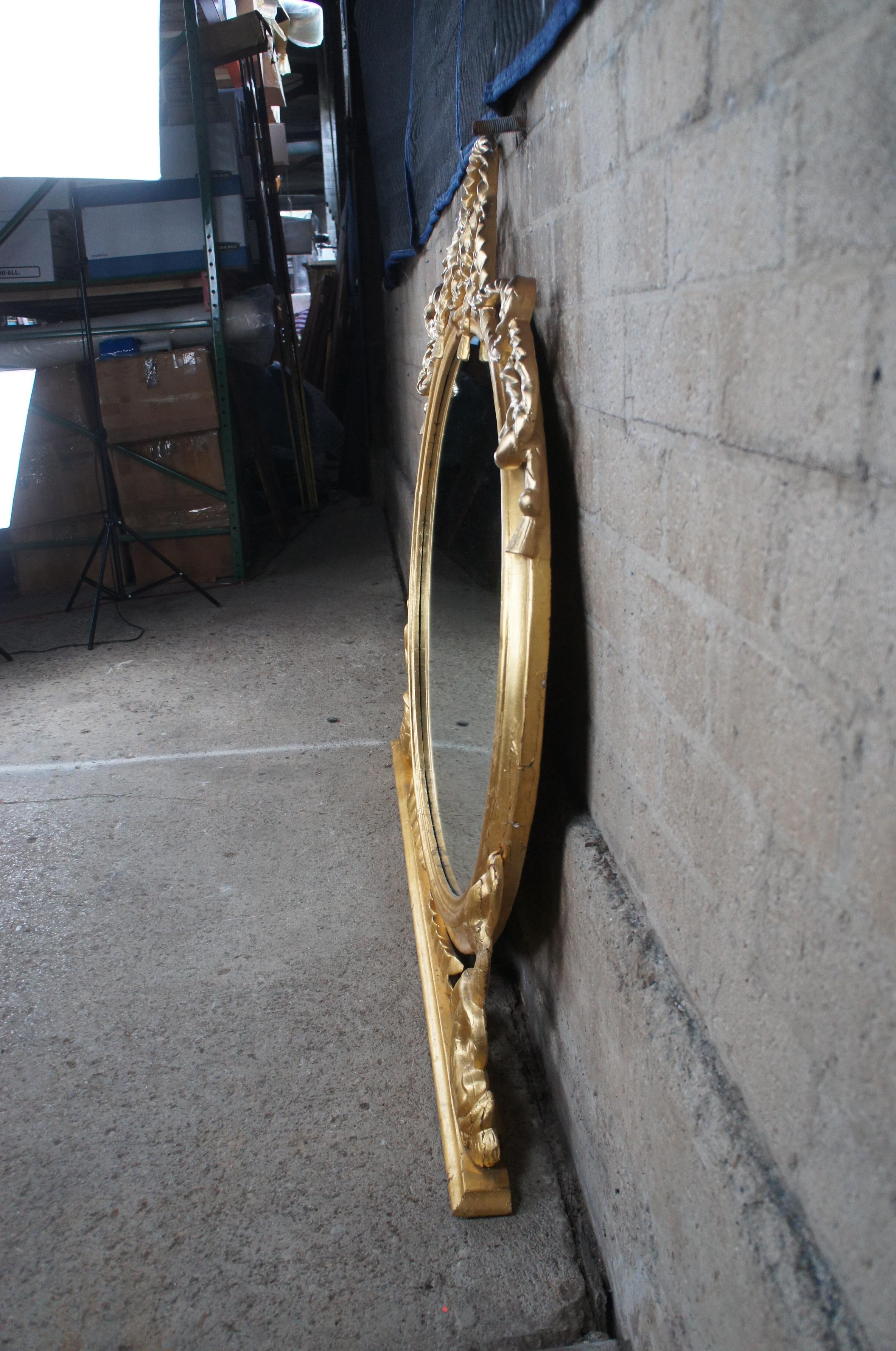 Antiguo espejo de chimenea George III Admiral Lord Nelson de madera dorada con cuerda y borla en venta 2