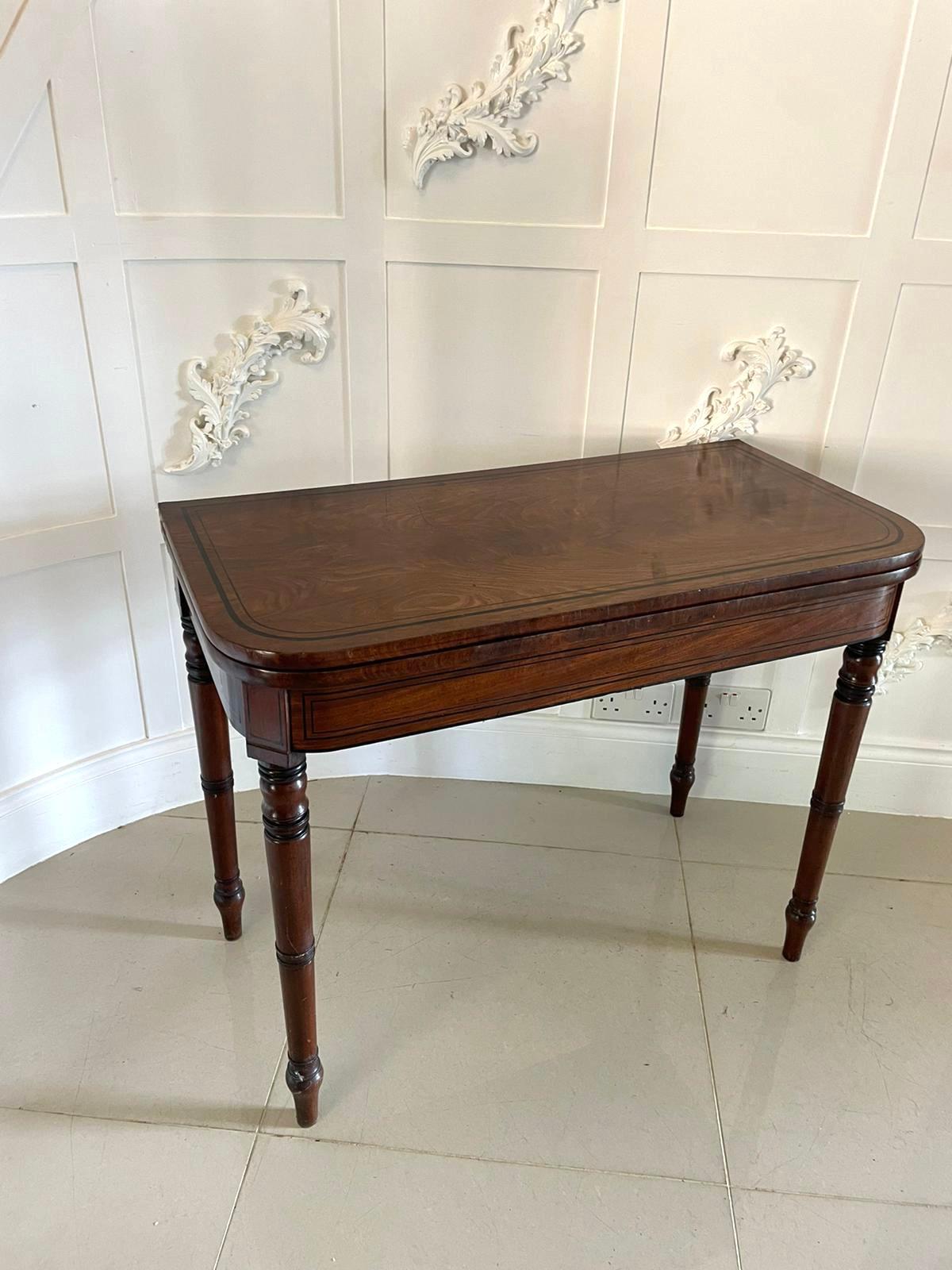 Antique George III Antique Mahogany Card/Side Table For Sale 2