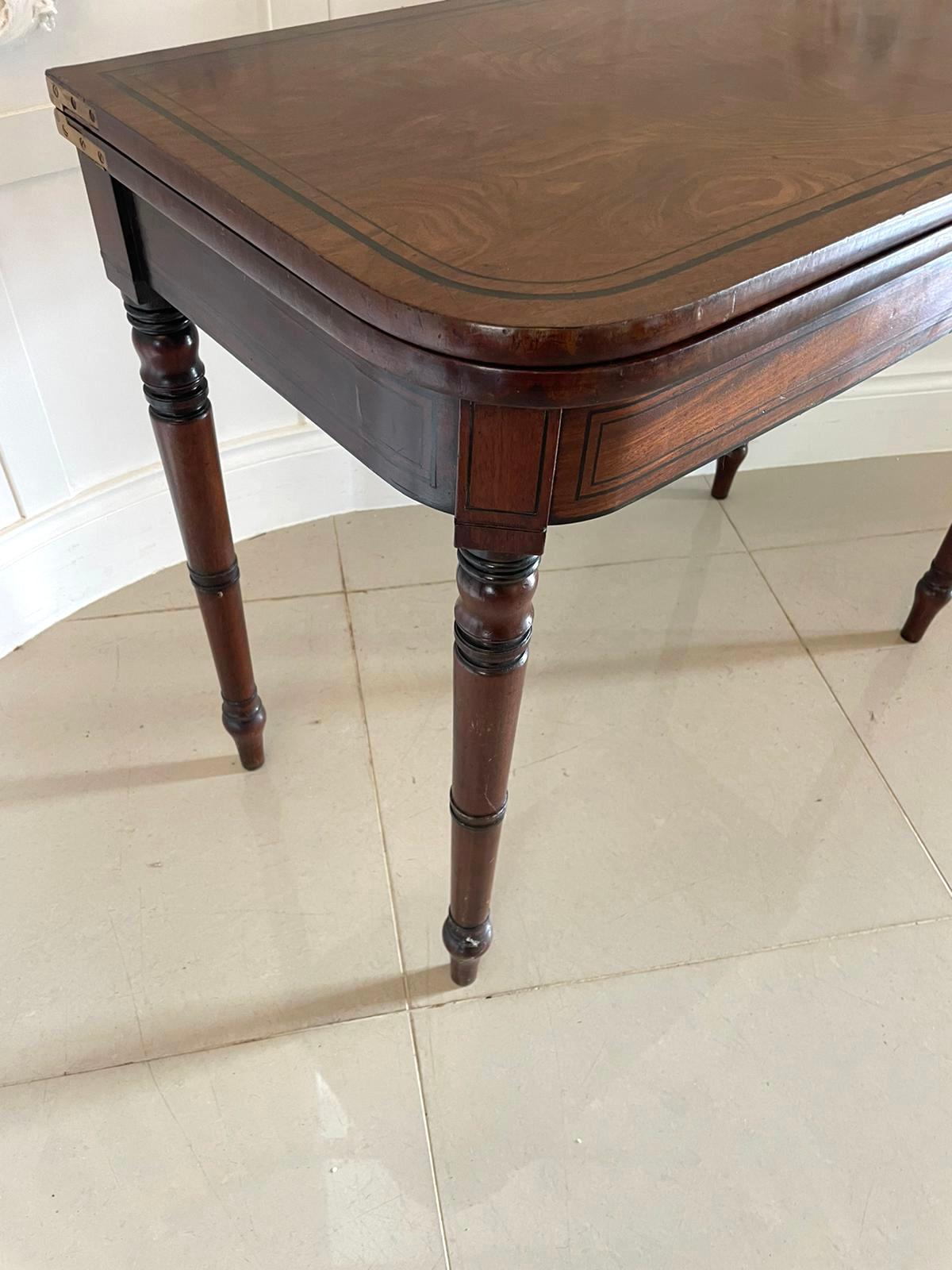 19th Century Antique George III Antique Mahogany Card/Side Table For Sale