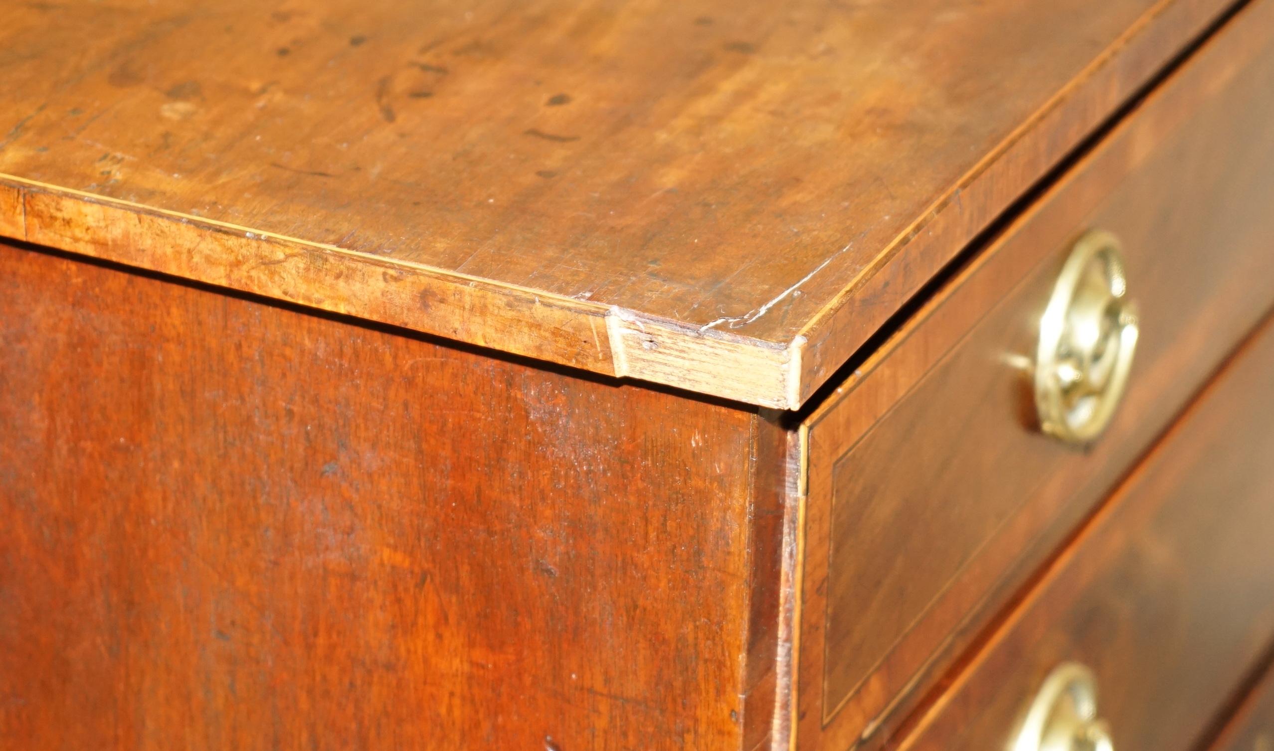ANTiQUE GEORGE III BACHELORS CHEST OF DRAWERS ATTRIBUTED TO GILLOWS OF LANCASTER For Sale 6