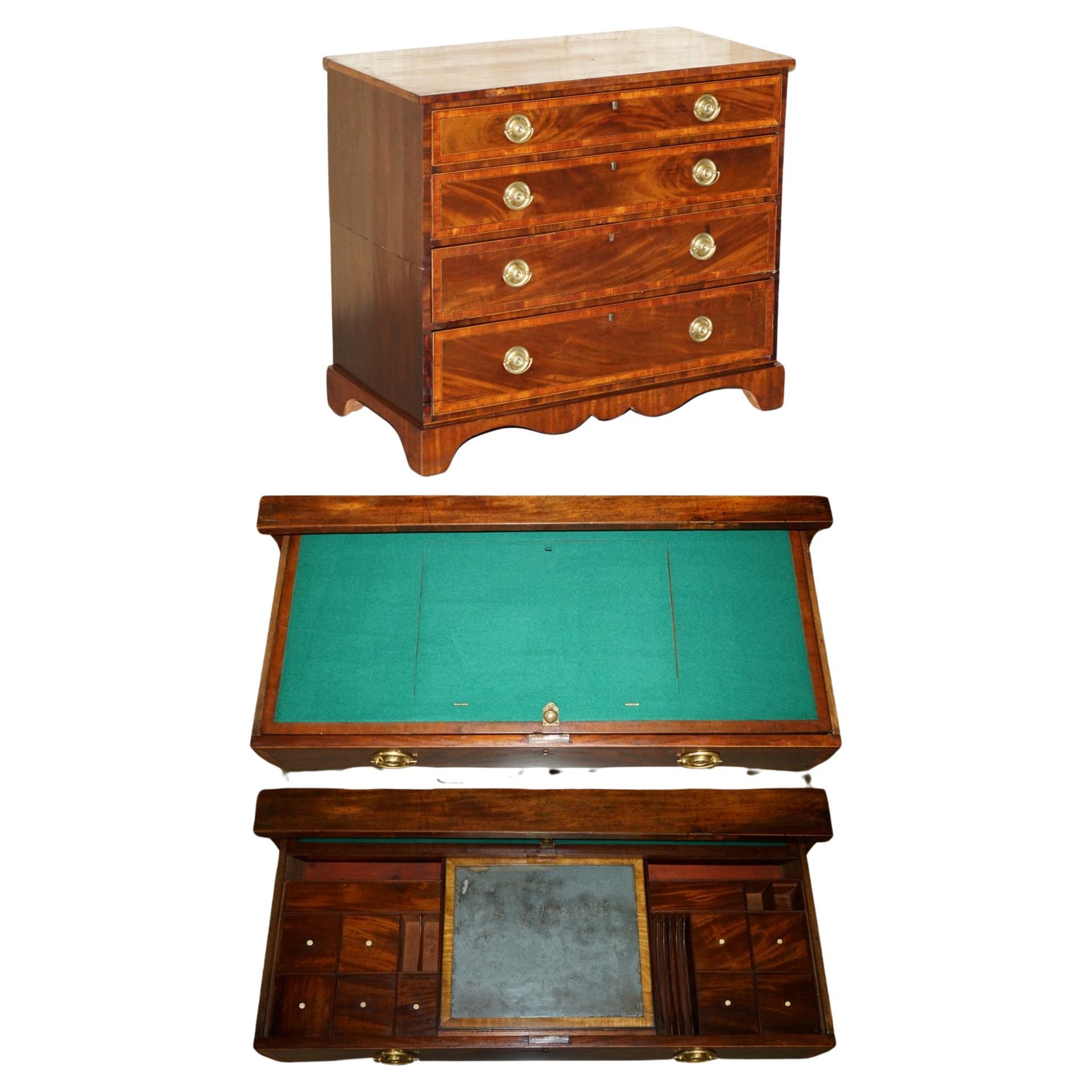 ANTiQUE GEORGE III BACHELORS CHEST OF DRAWERS ATTRIBUTED TO GILLOWS OF LANCASTER For Sale