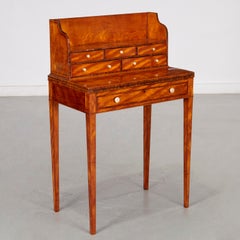 Antique George III Banded Satinwood Lady's Writing Desk with Rosewood Inlay