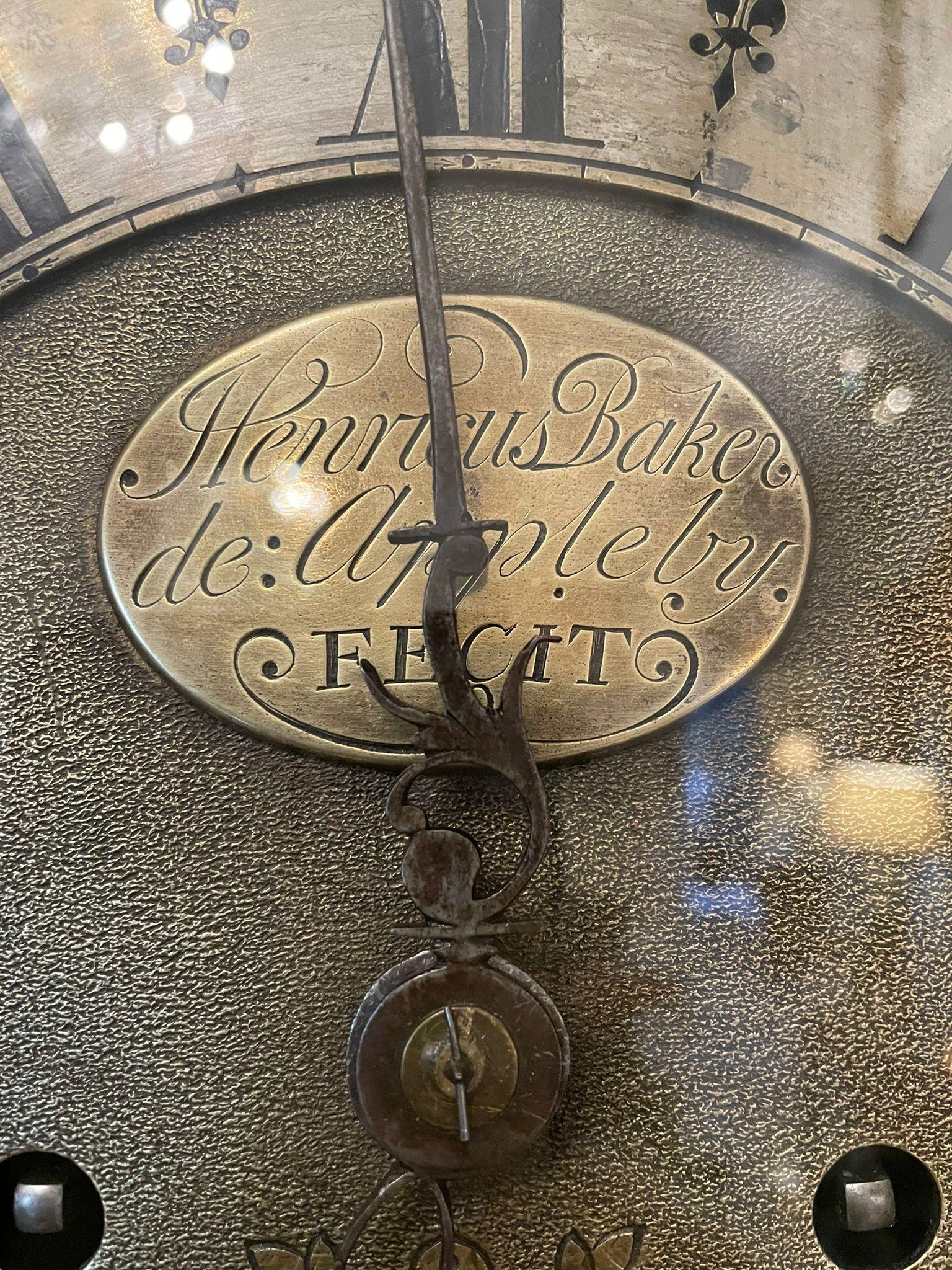 Antique George III Carved Oak Longcase Clock by Henricus Baker of Appleby 8