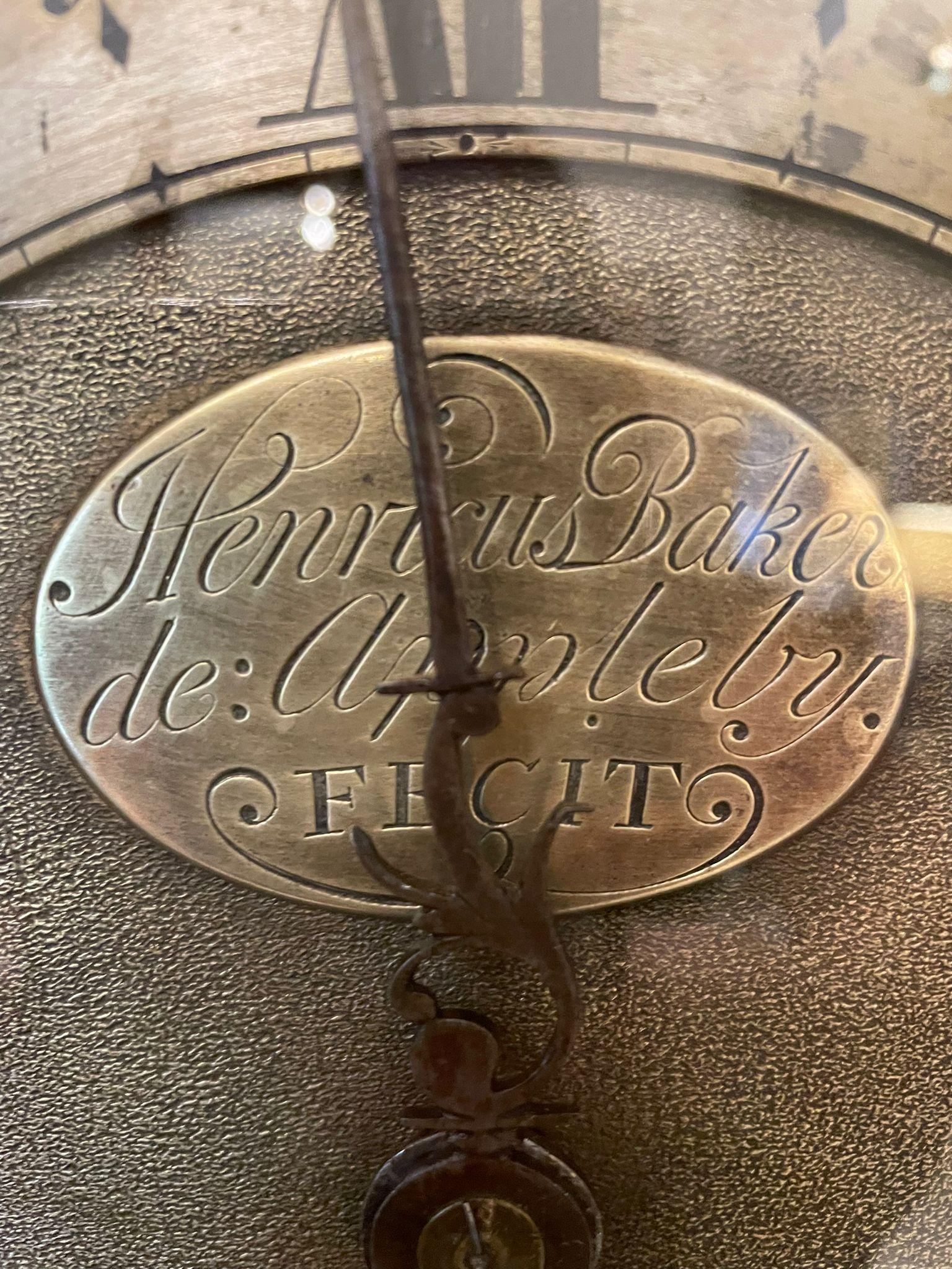 Antique George III Carved Oak Longcase Clock by Henricus Baker of Appleby 3