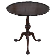 Antique George III Chippendale Style Mahogany Tilt Top Pie Crust Tea Table 29"