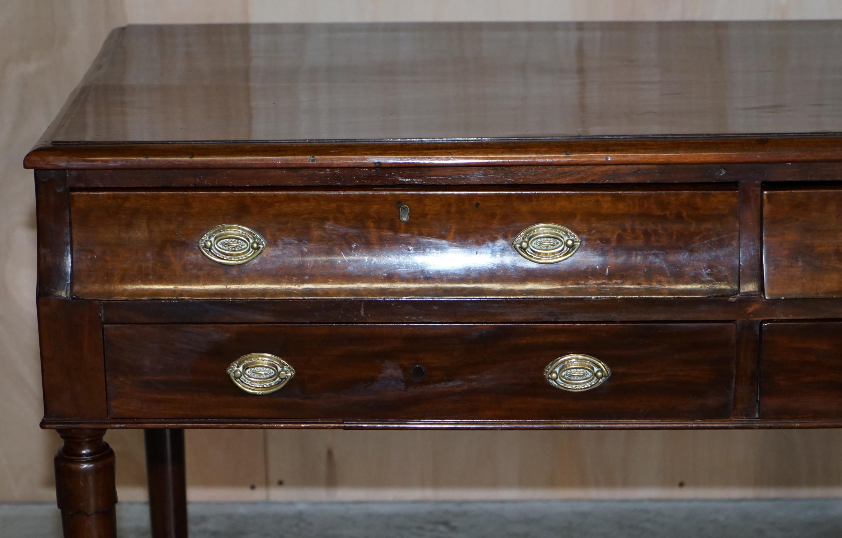 Antique George III circa 1780 Hardwood Georgian Irish Serving Table Four Drawers 2