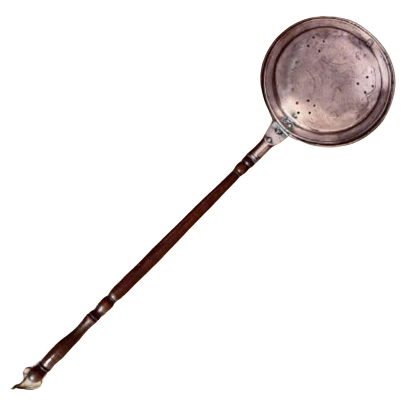 Antique George III Copper Warming Pan For Sale